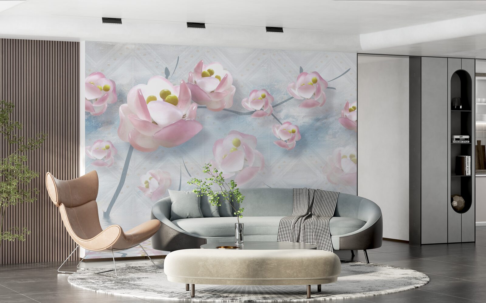 Fotobehang delicate knoppen over vitale elementen