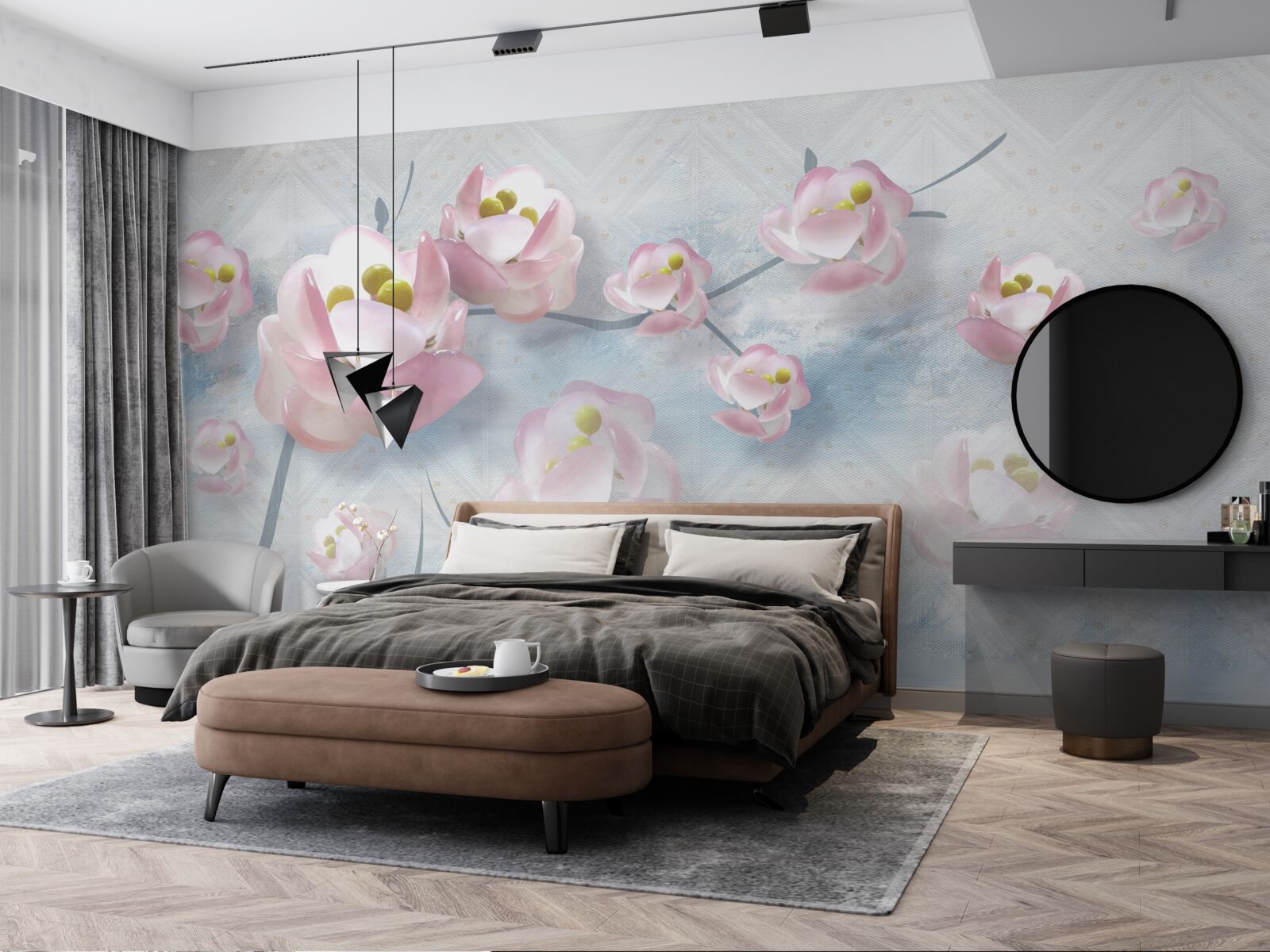 Fotobehang delicate knoppen over vitale elementen