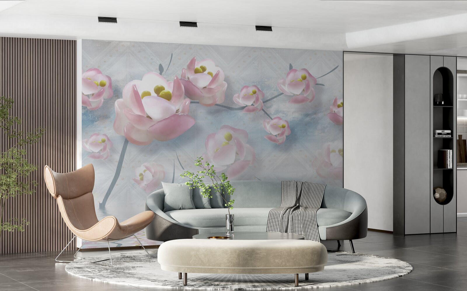 Fotobehang delicate knoppen over vitale elementen