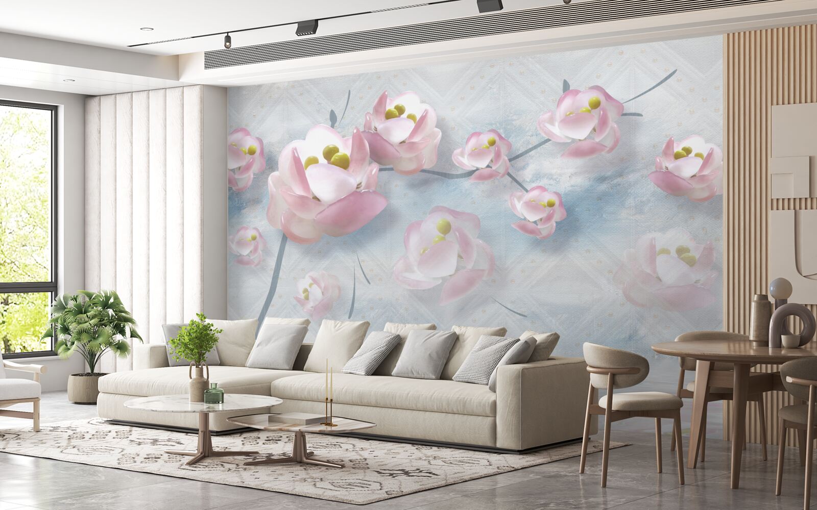 Fotobehang delicate knoppen over vitale elementen