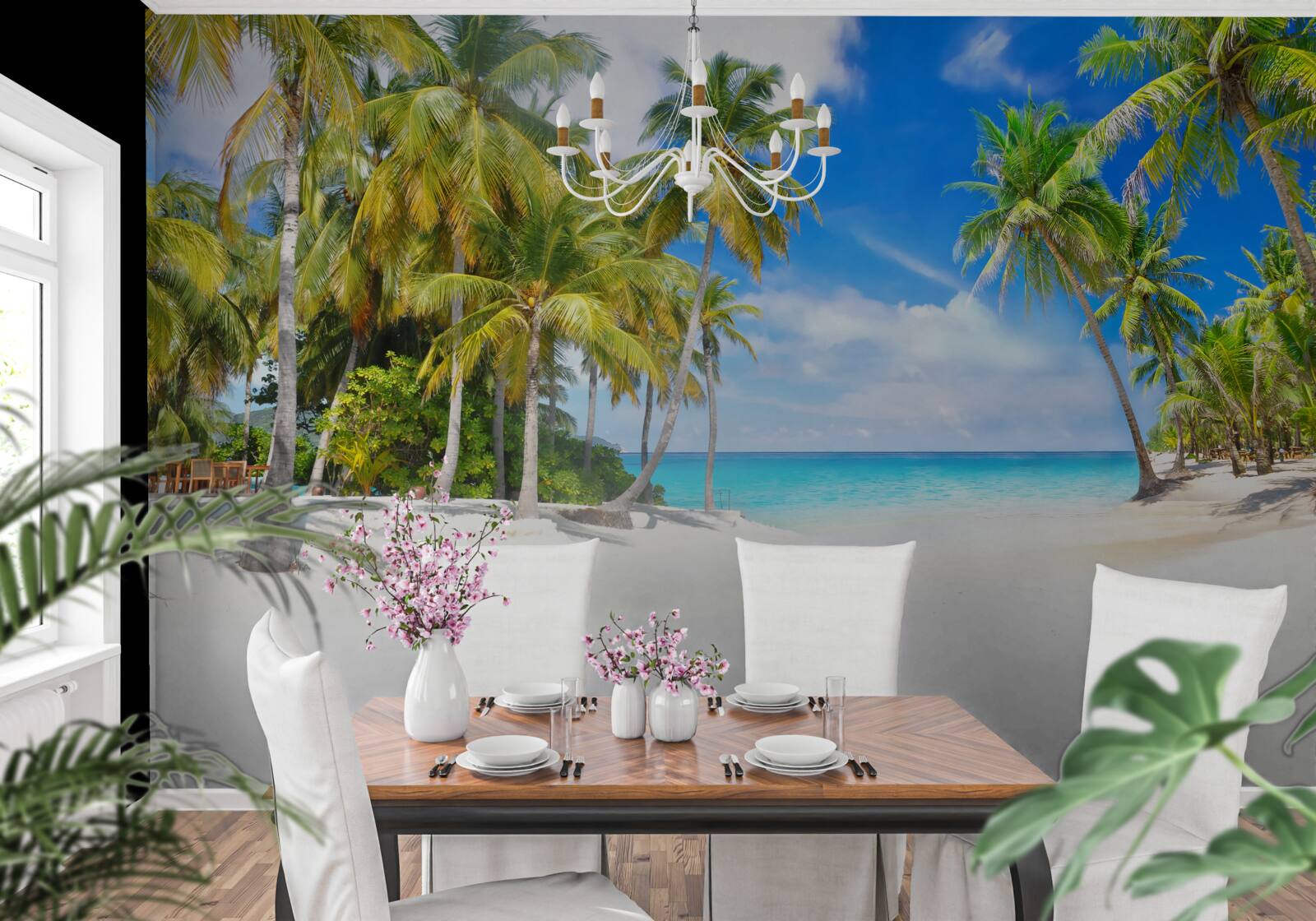 Fotobehang oceaankust met een zanderig oppervlak