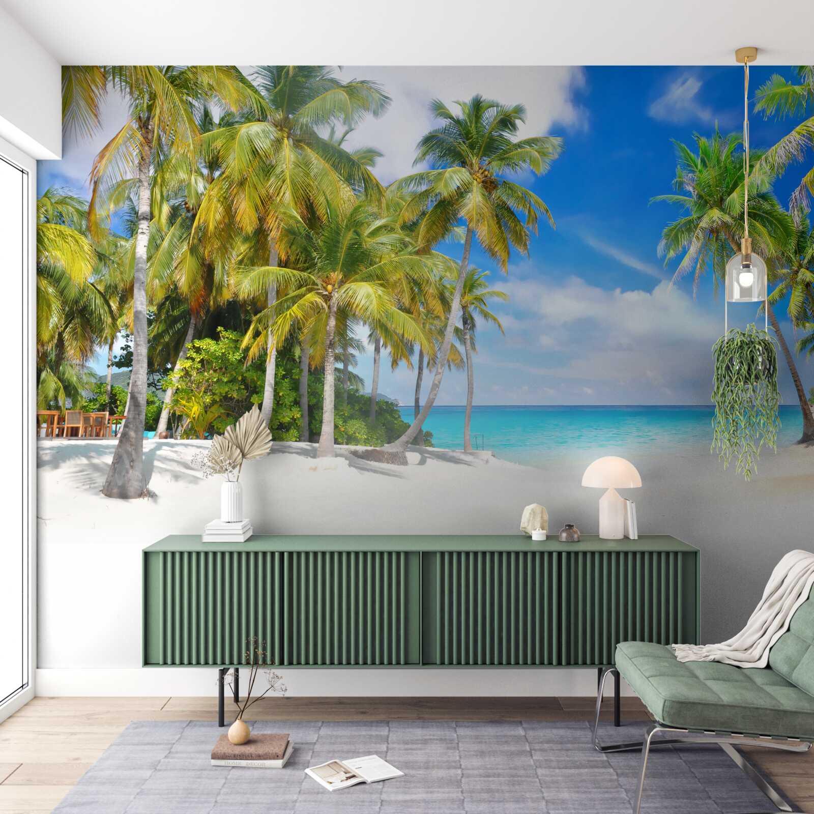 Fotobehang oceaankust met een zanderig oppervlak