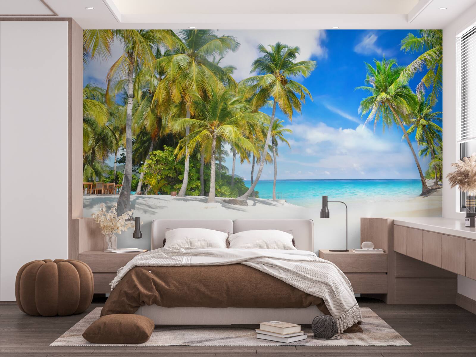 Fotobehang oceaankust met een zanderig oppervlak