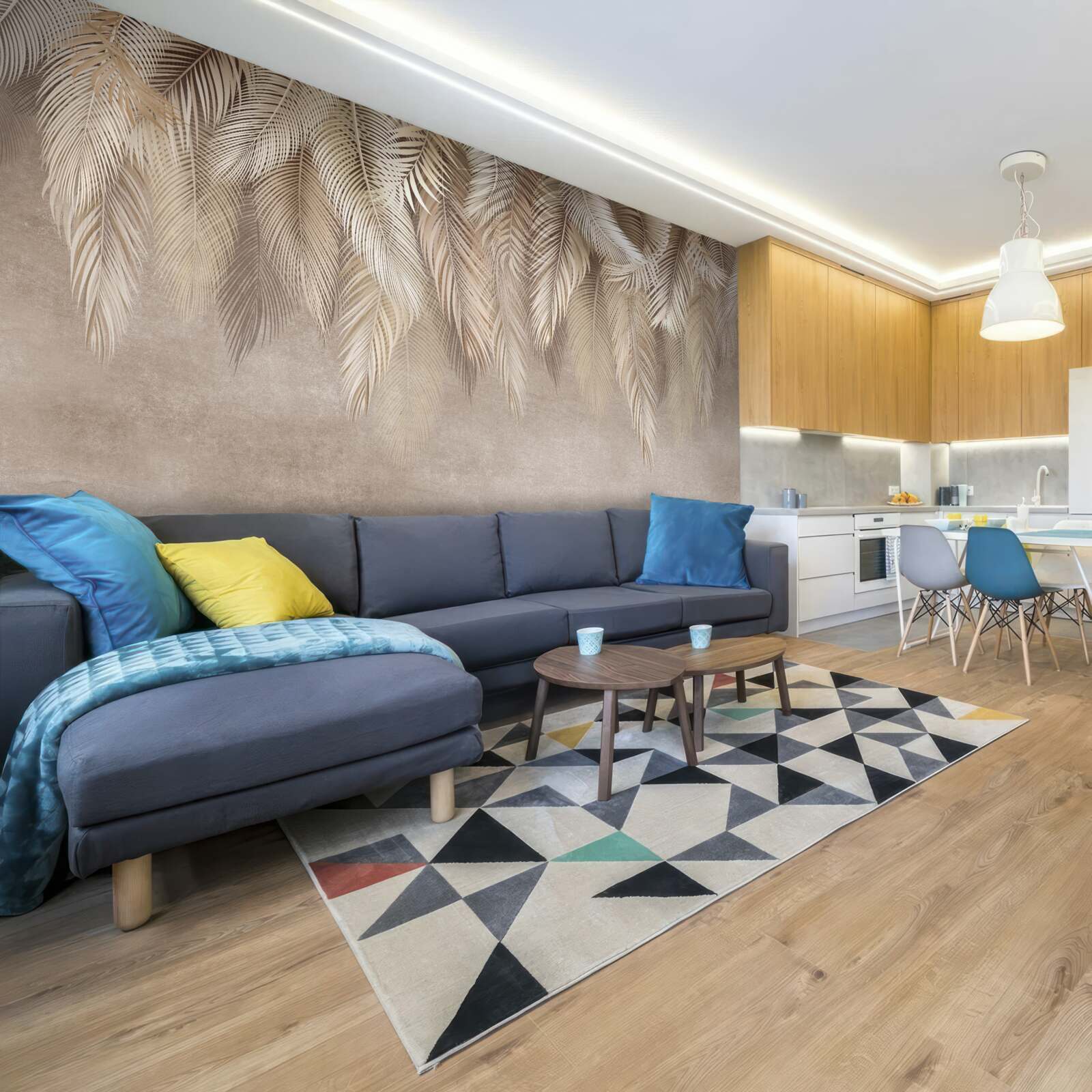 Fotobehang veel gouden donsjacks