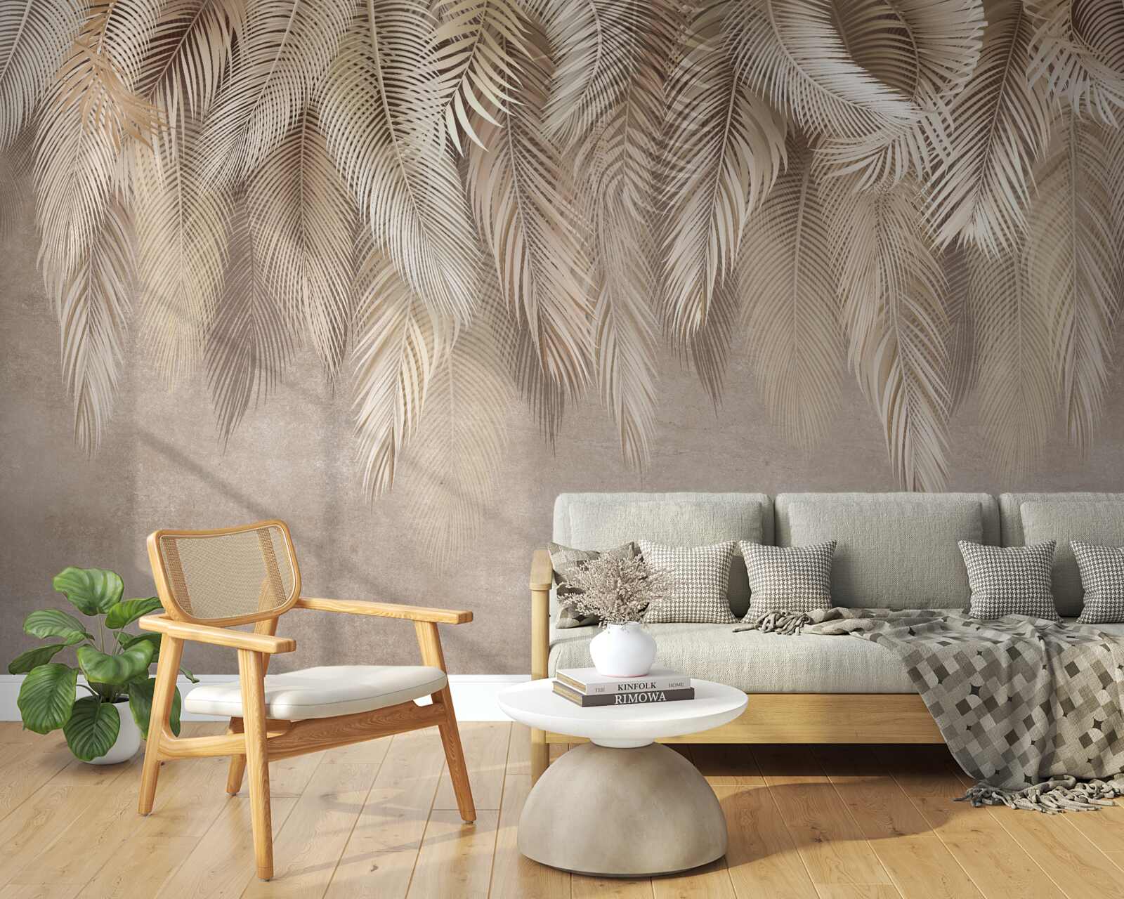 Fotobehang veel gouden donsjacks