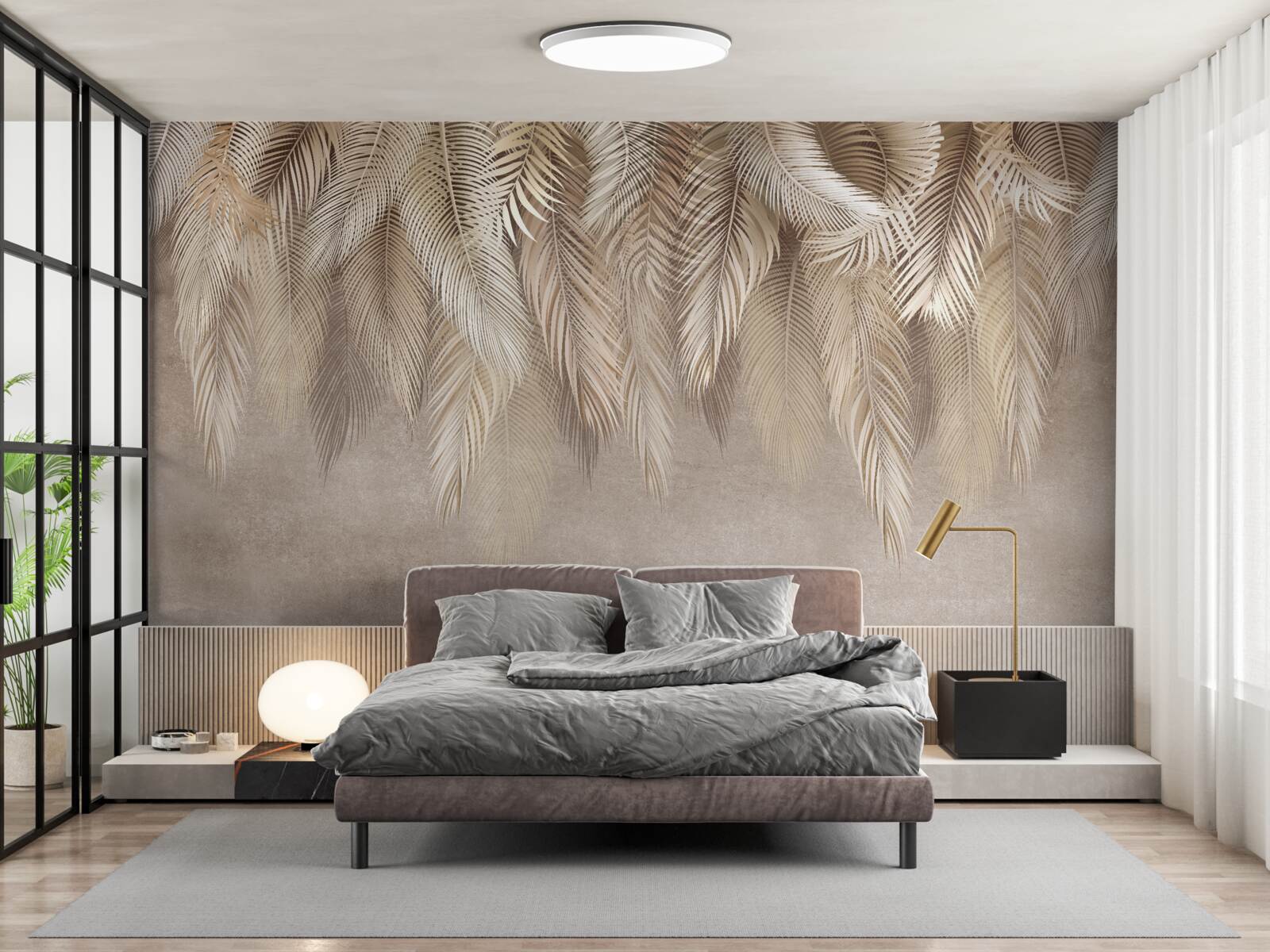 Fotobehang veel gouden donsjacks