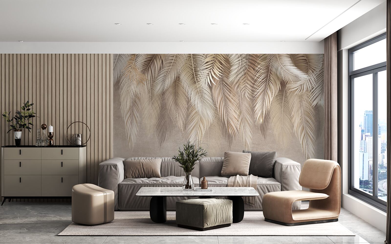 Fotobehang veel gouden donsjacks