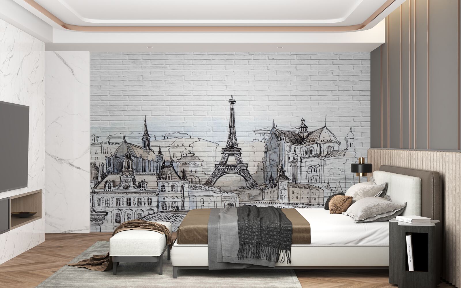 Fotobehang foto van de monumenten van parijs