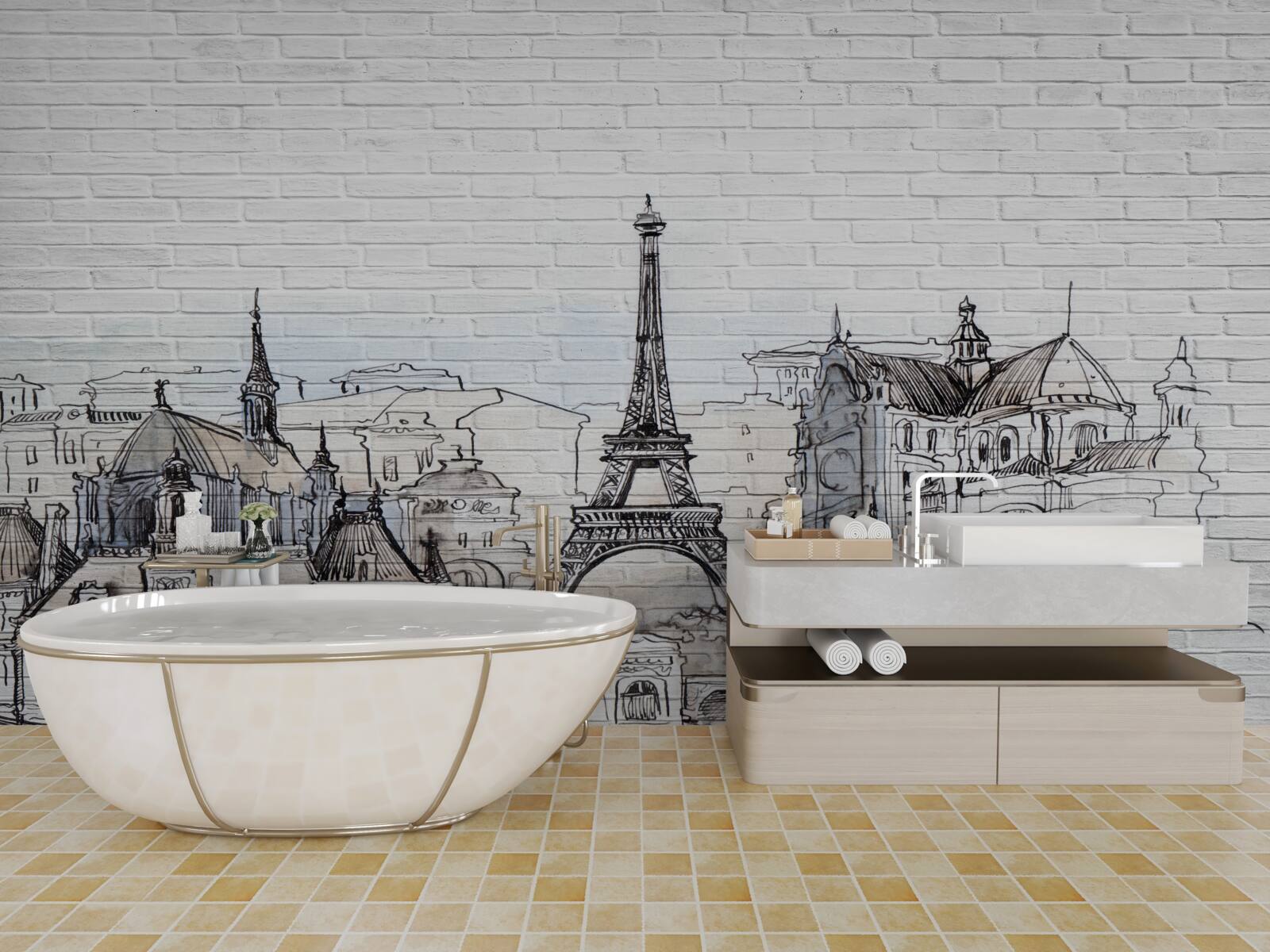 Fotobehang foto van de monumenten van parijs