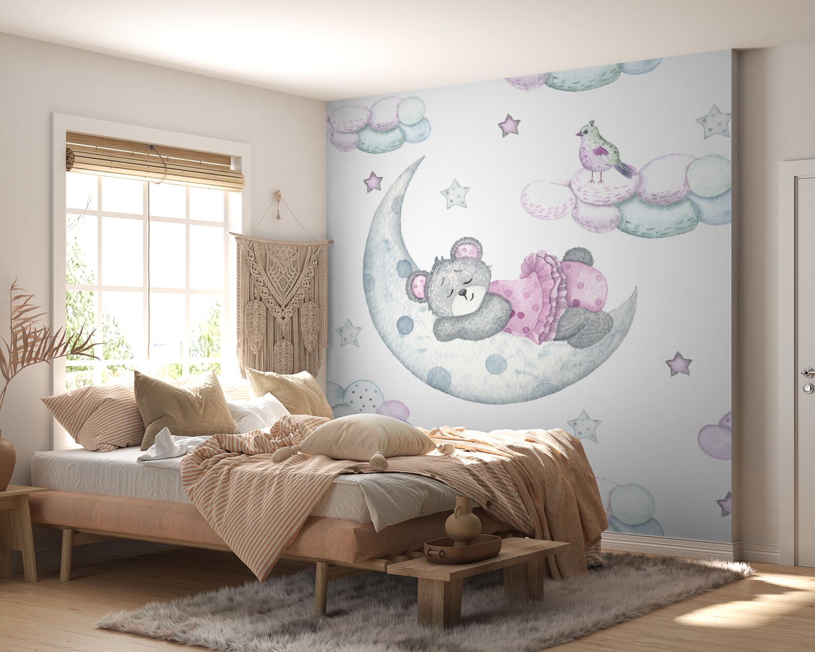 Fotobehang op de aarde satelliet snoozes beer