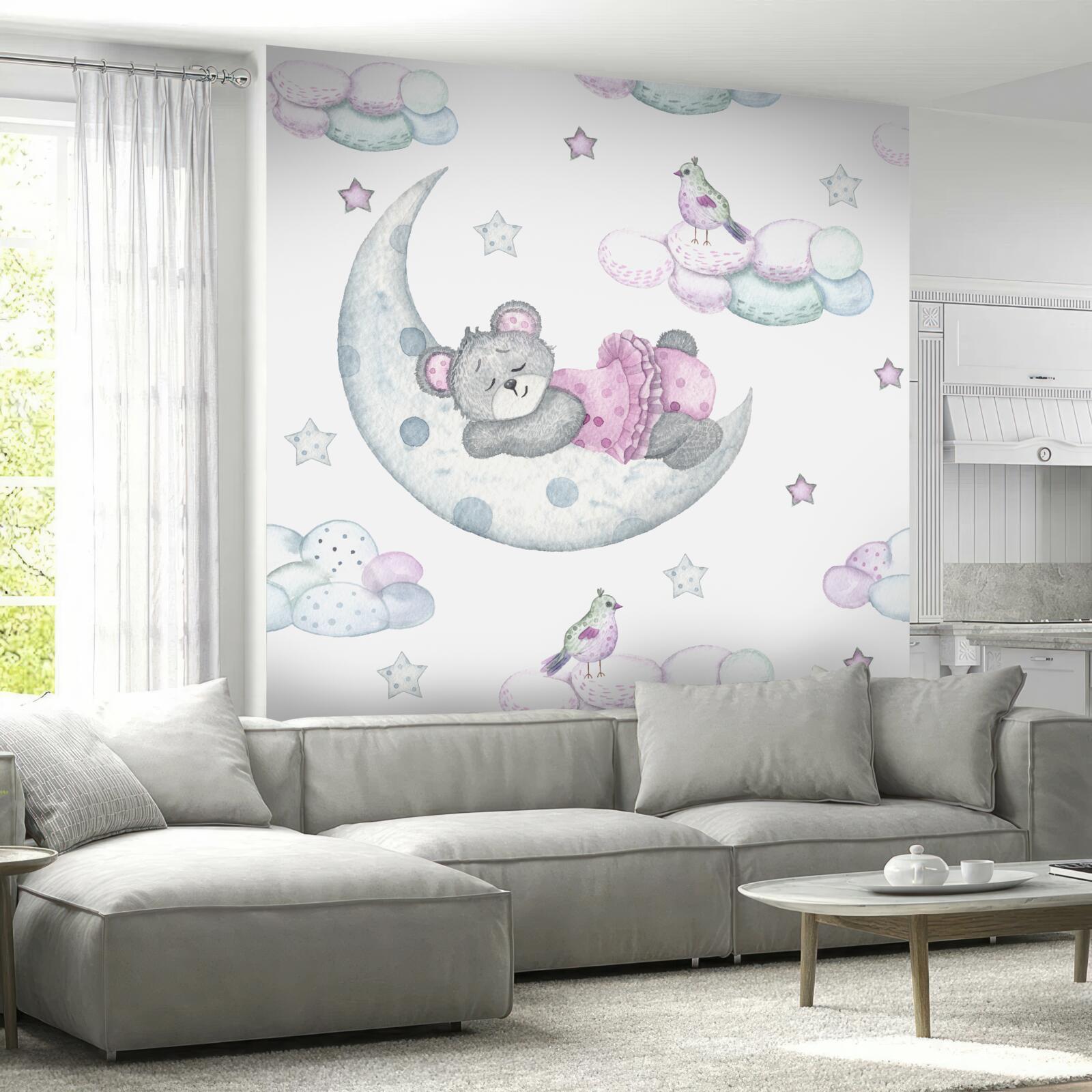 Fotobehang op de aarde satelliet snoozes beer