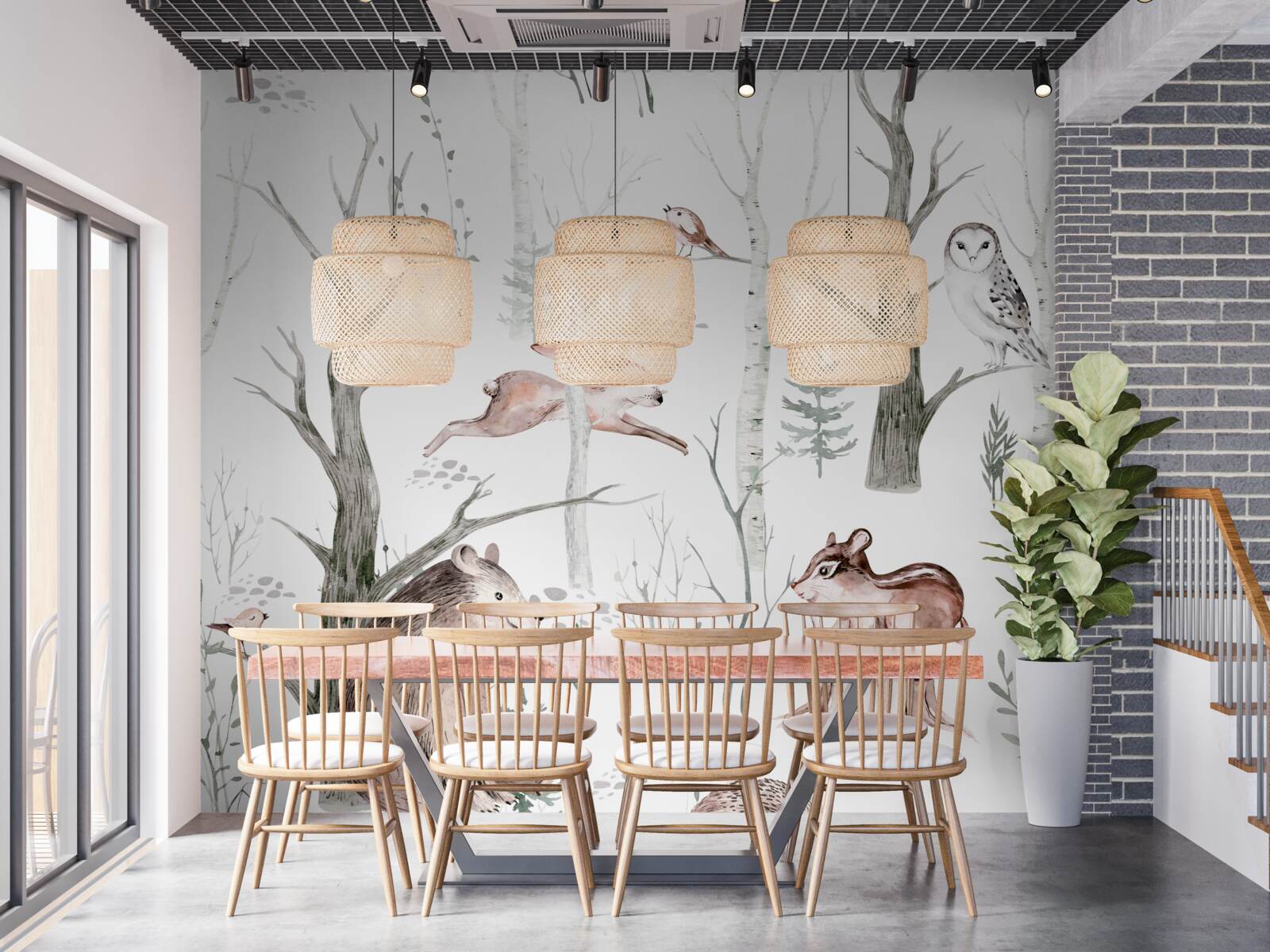 Fotobehang dierenbos