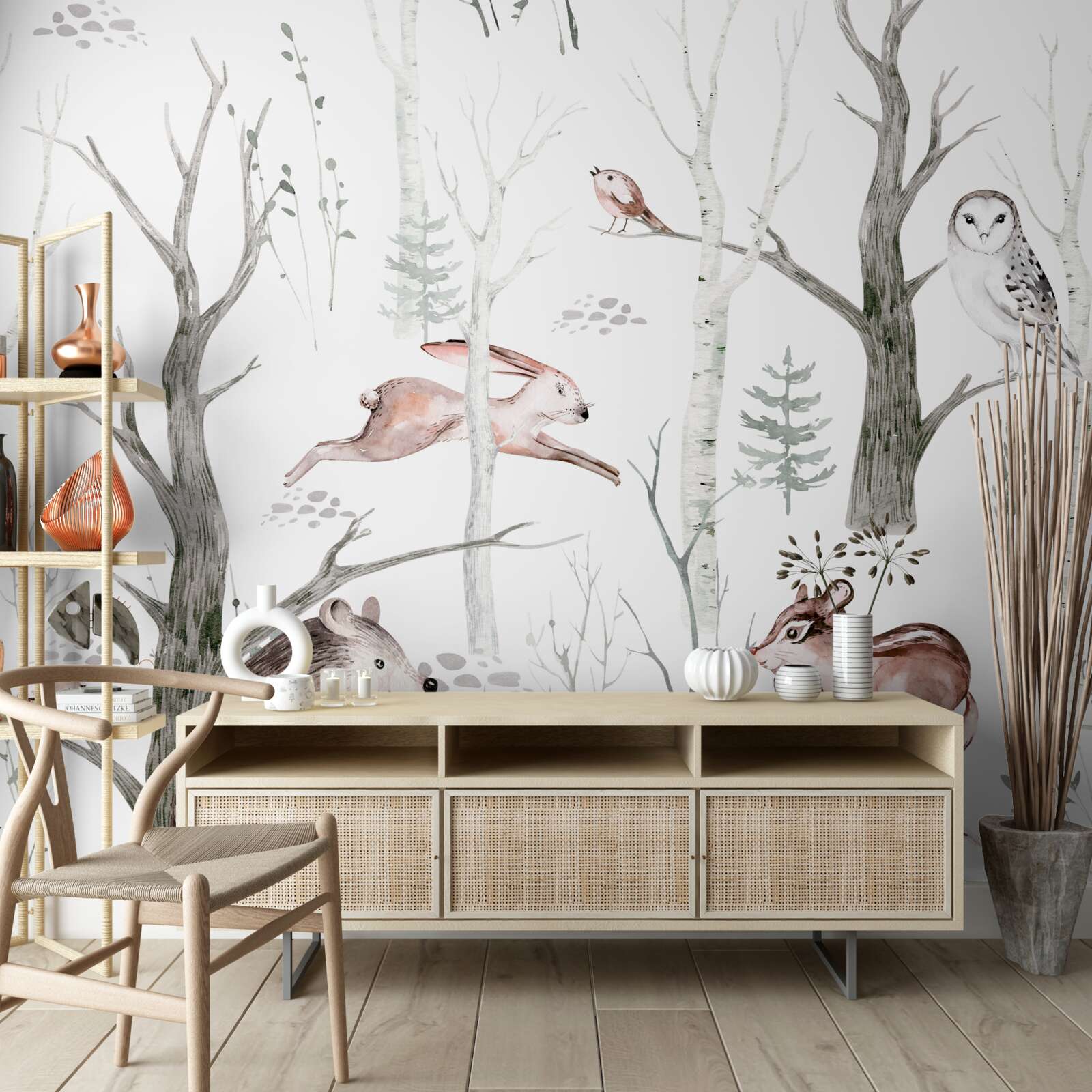 Fotobehang dierenbos