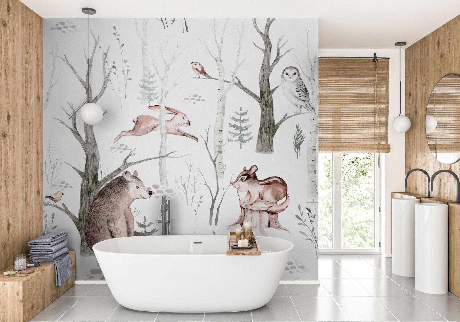 Fotobehang dierenbos