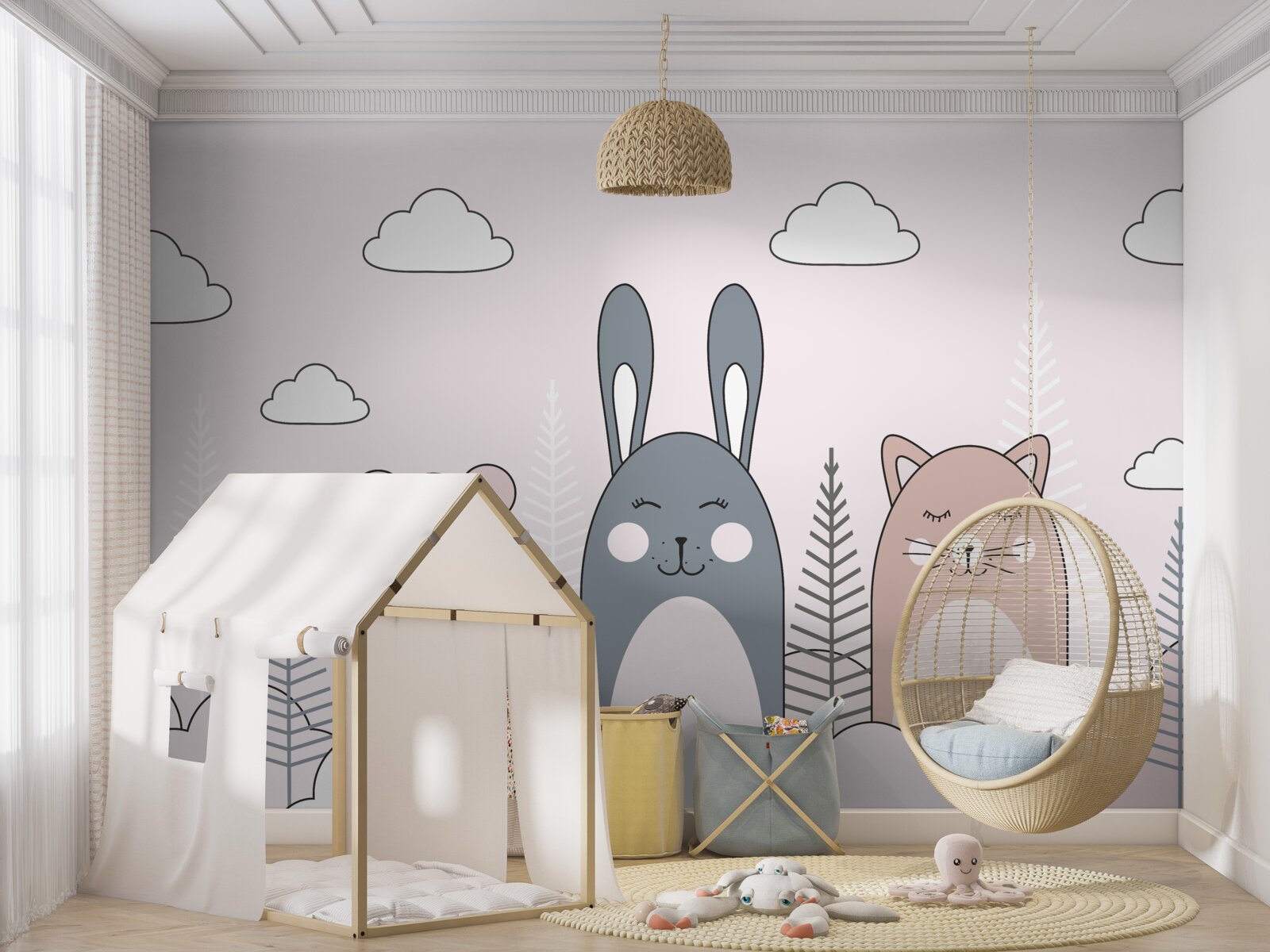 Fotobehang dieren glimlachen met samengeknepen ogen