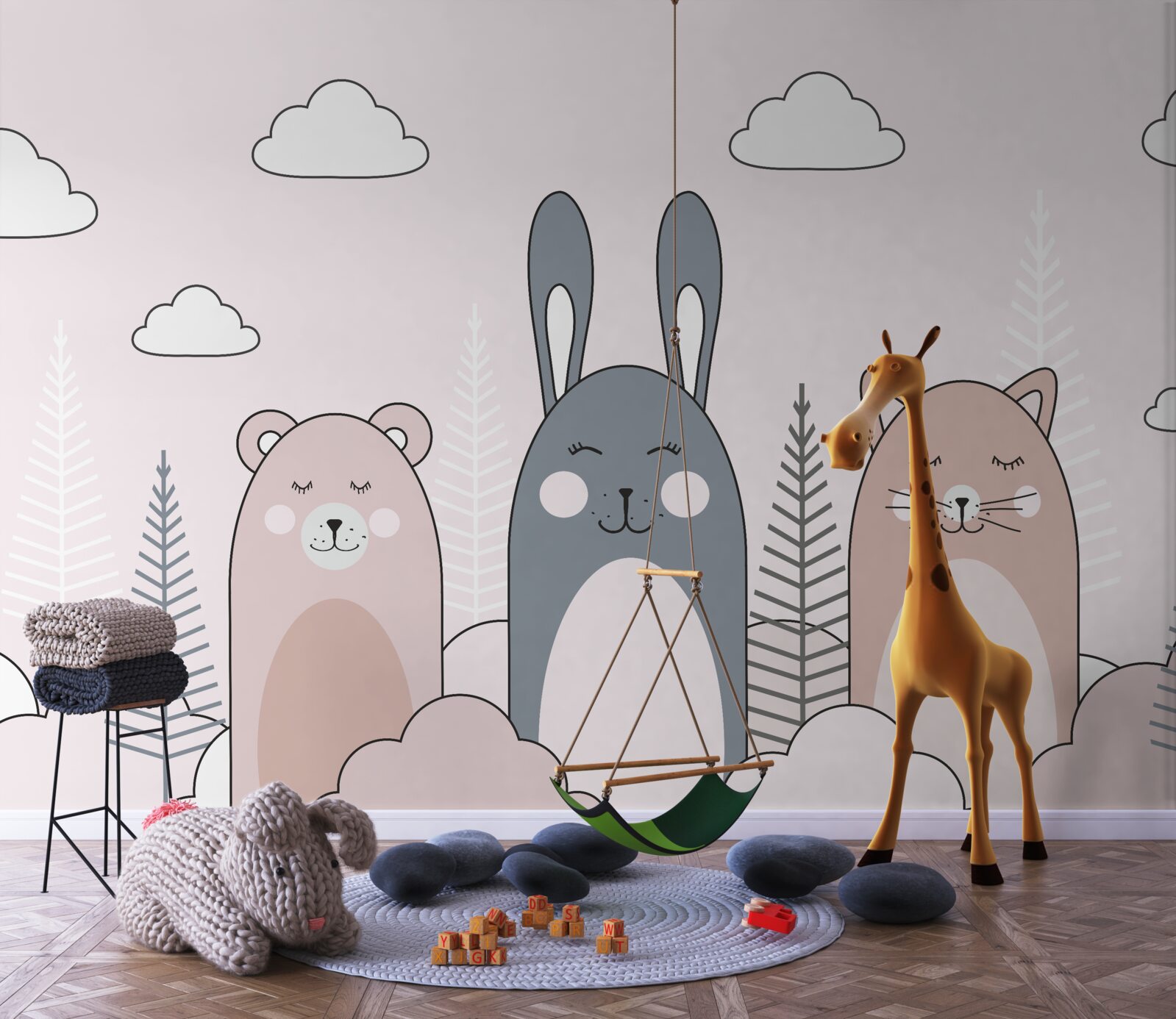 Fotobehang dieren glimlachen met samengeknepen ogen