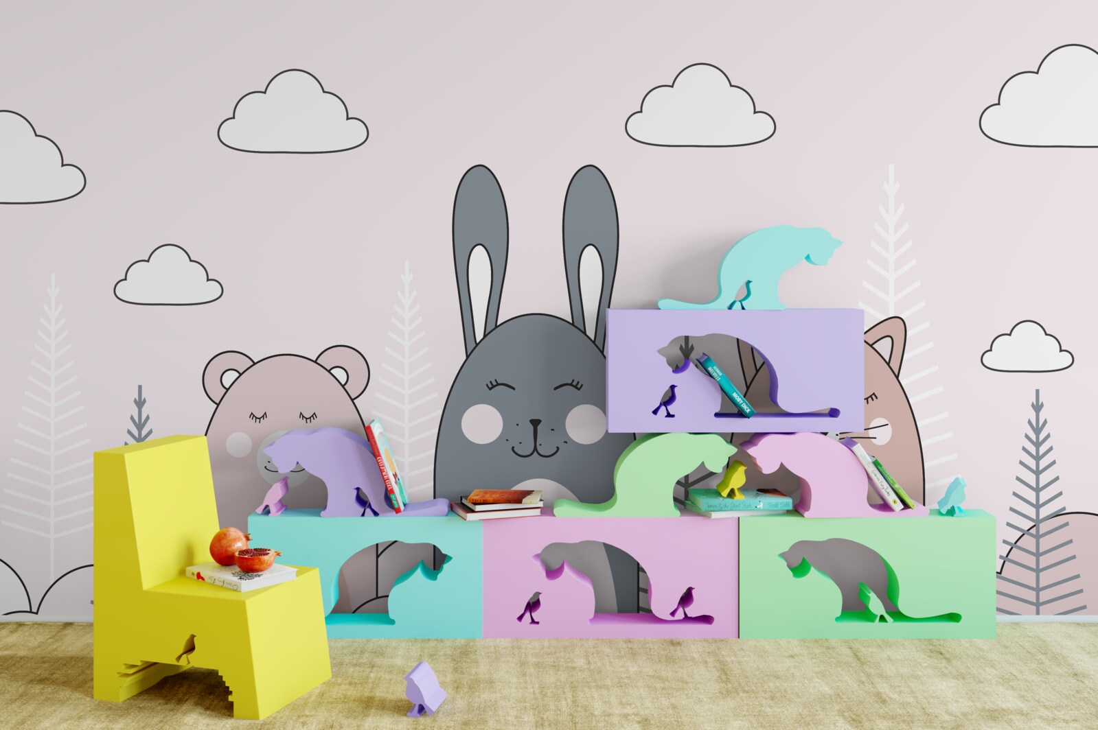 Fotobehang dieren glimlachen met samengeknepen ogen