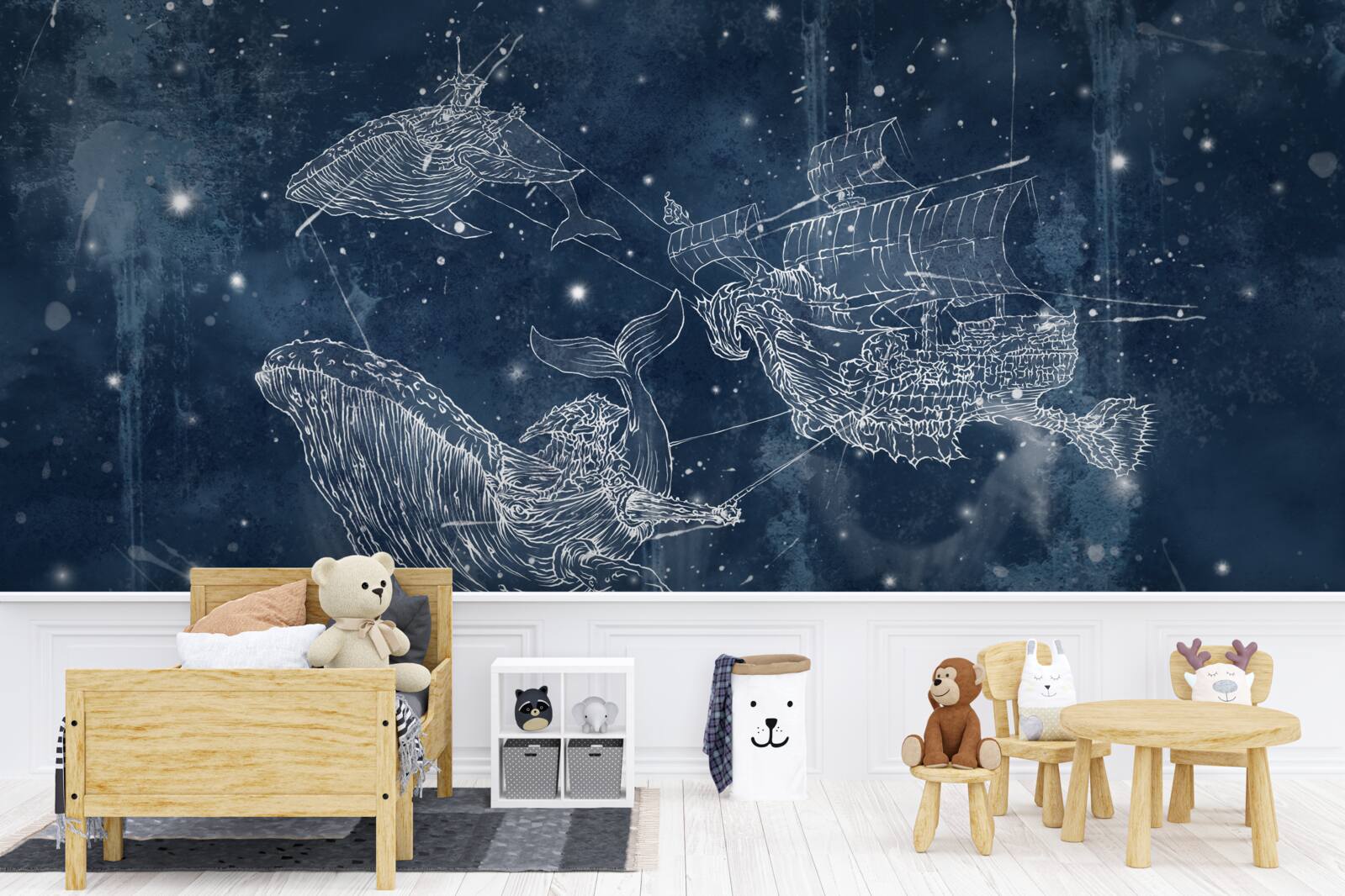 Fotobehang het schip waarnaar de sterren in het sterrenbeeld walvis op weg zijn