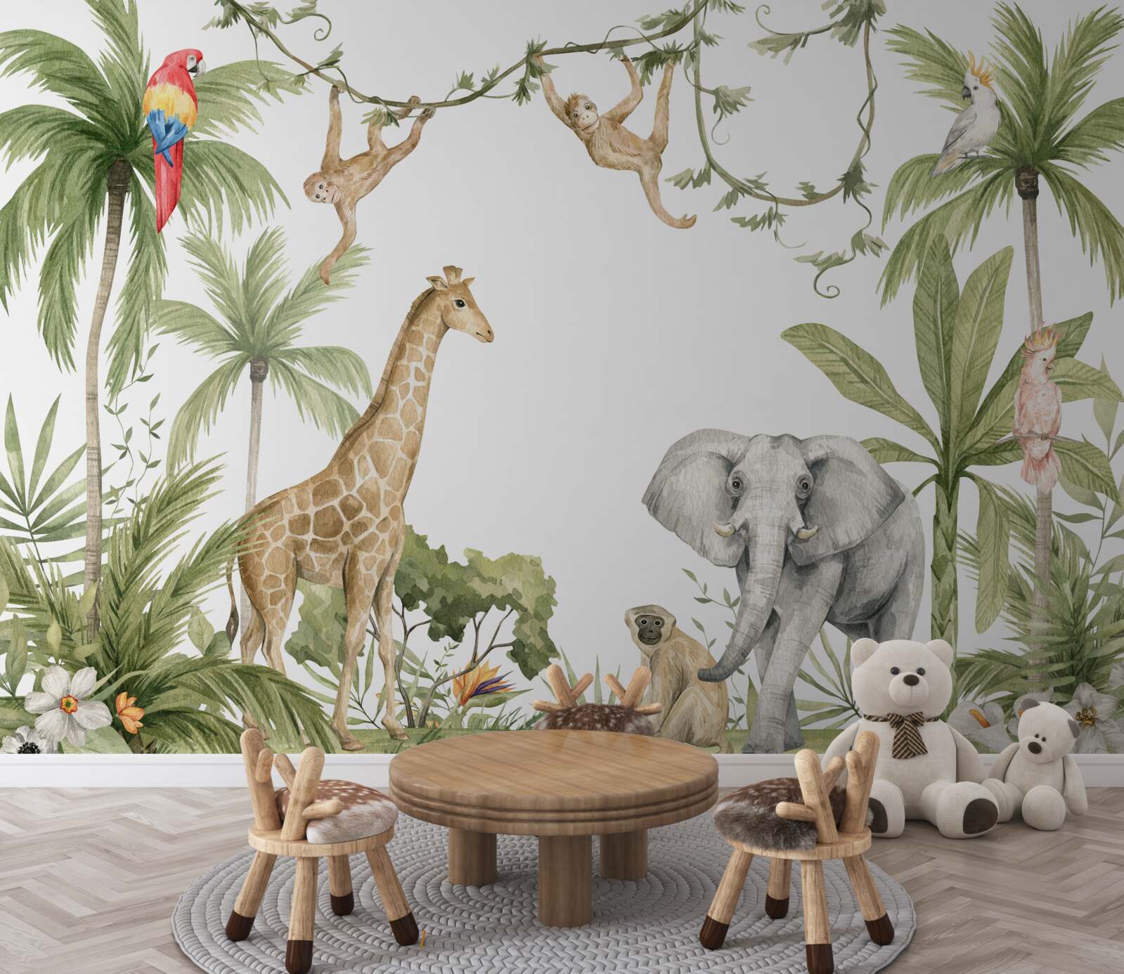 Fotobehang dieren in het regenwoud