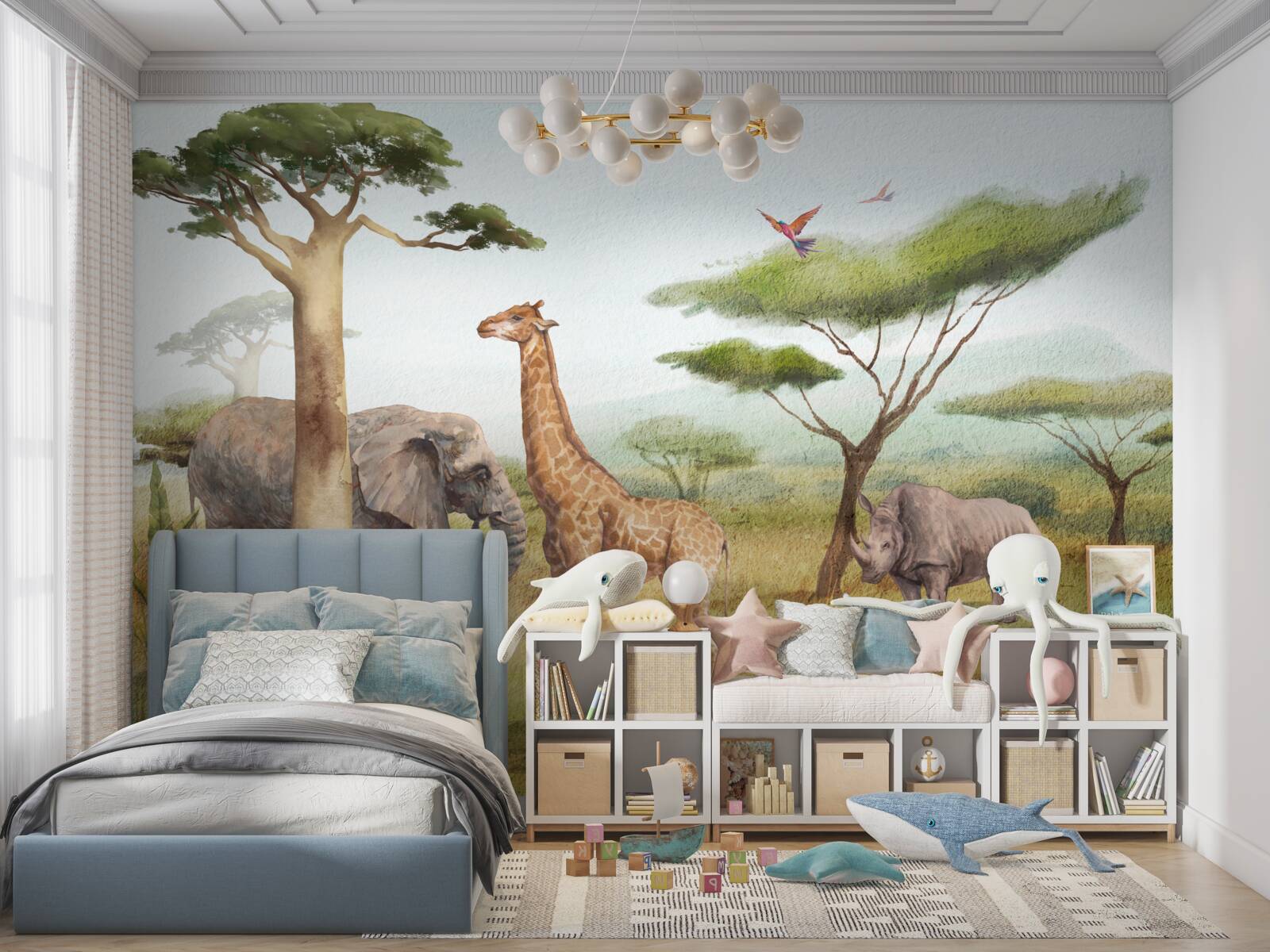 Fotobehang afrikaanse dieren op safari