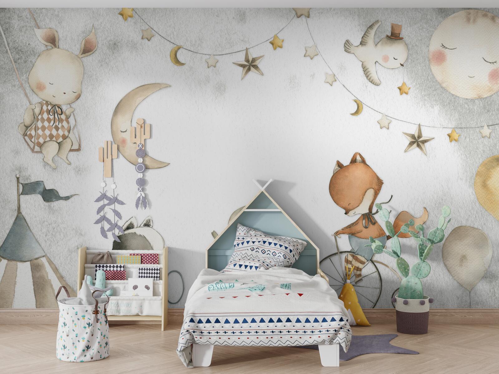 Fotobehang wezens hebben plezier en besteden tijd aan spelletjes