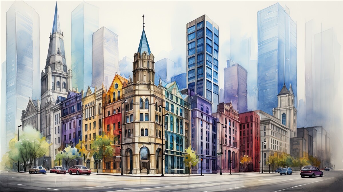 Fotobehang de straat is ongelooflijk mooi getekend