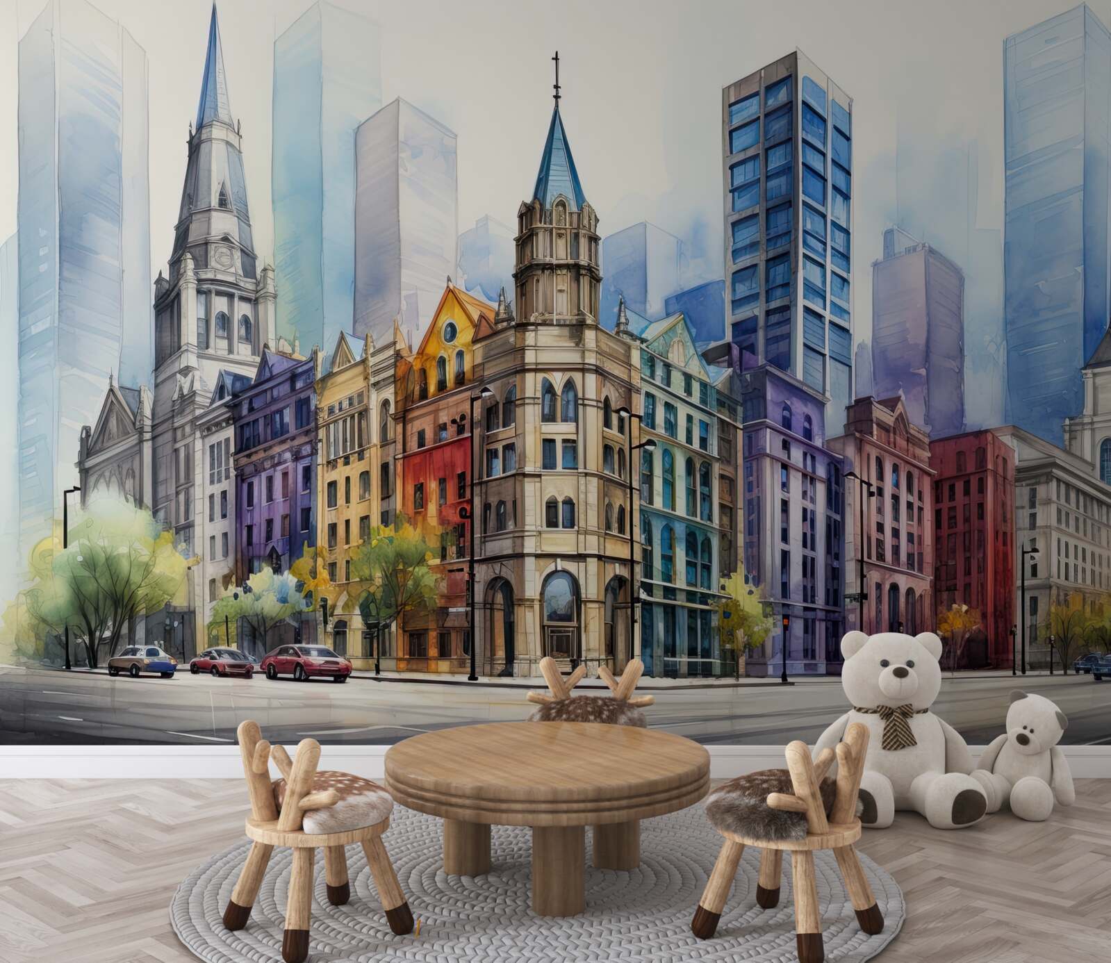 Fotobehang de straat is ongelooflijk mooi getekend