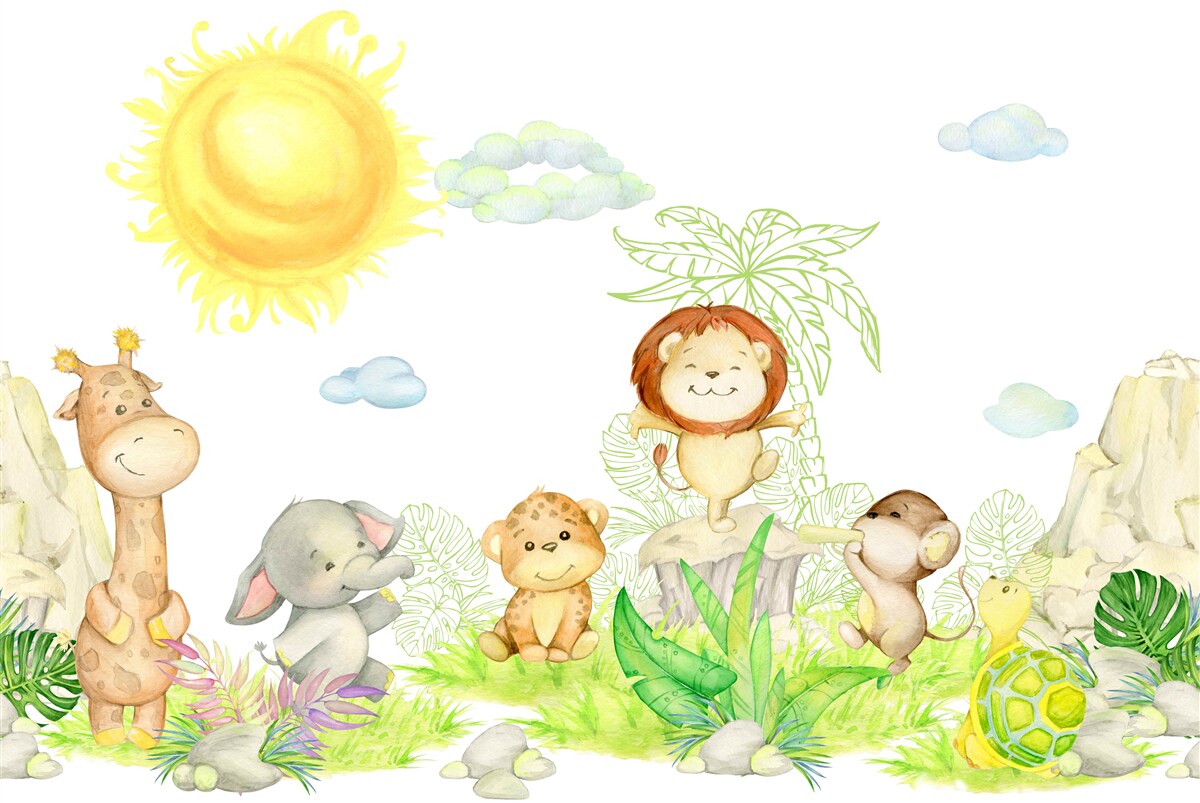 Fotobehang kleine dieren hebben plezier