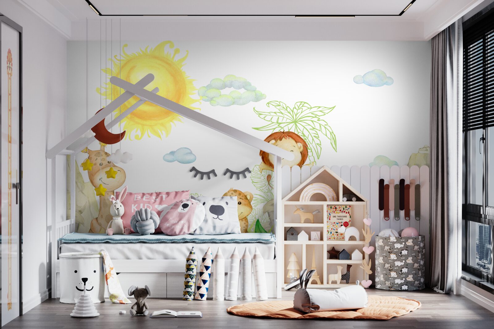 Fotobehang kleine dieren hebben plezier