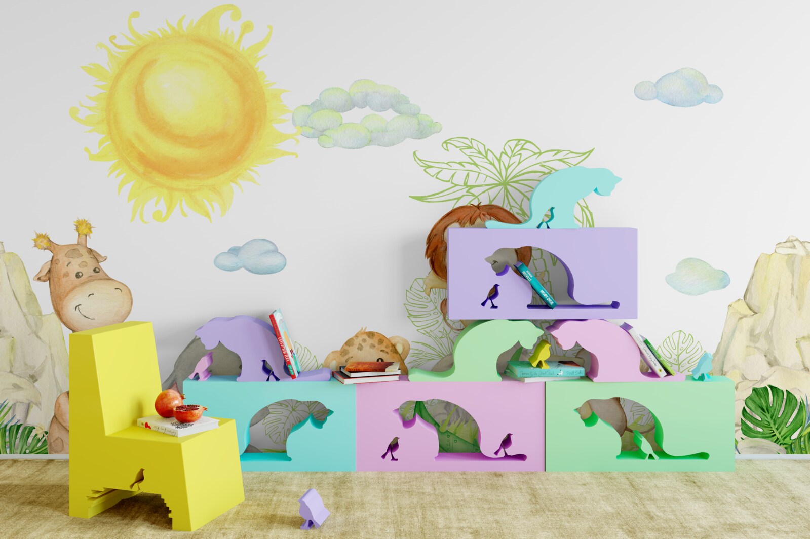 Fotobehang kleine dieren hebben plezier