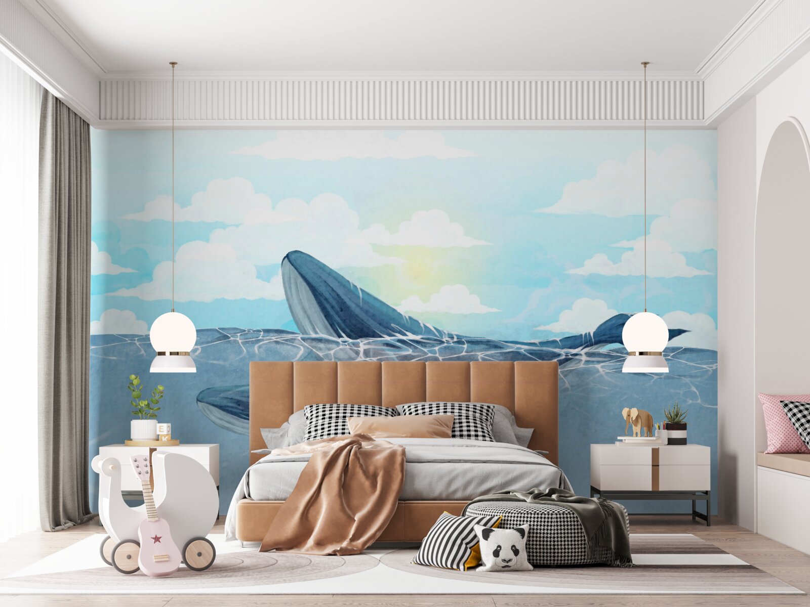 Fotobehang twee orka's zijn in het waterelement