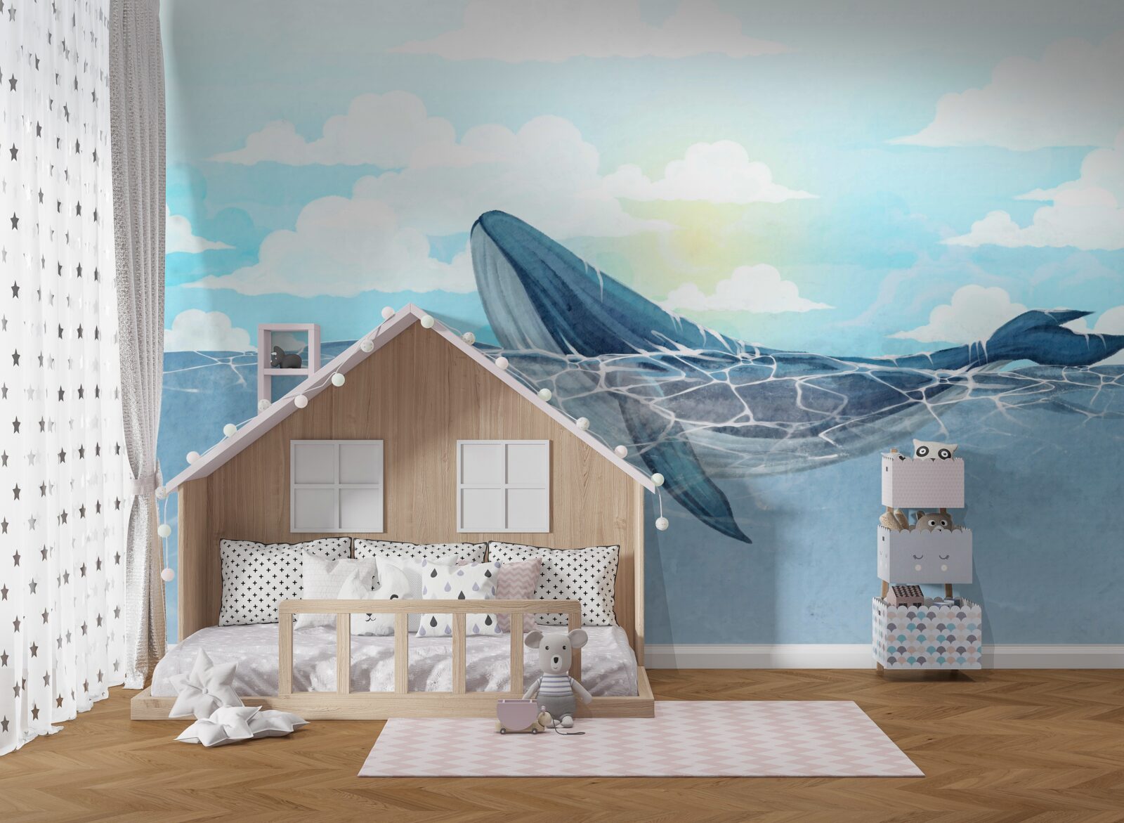 Fotobehang twee orka's zijn in het waterelement