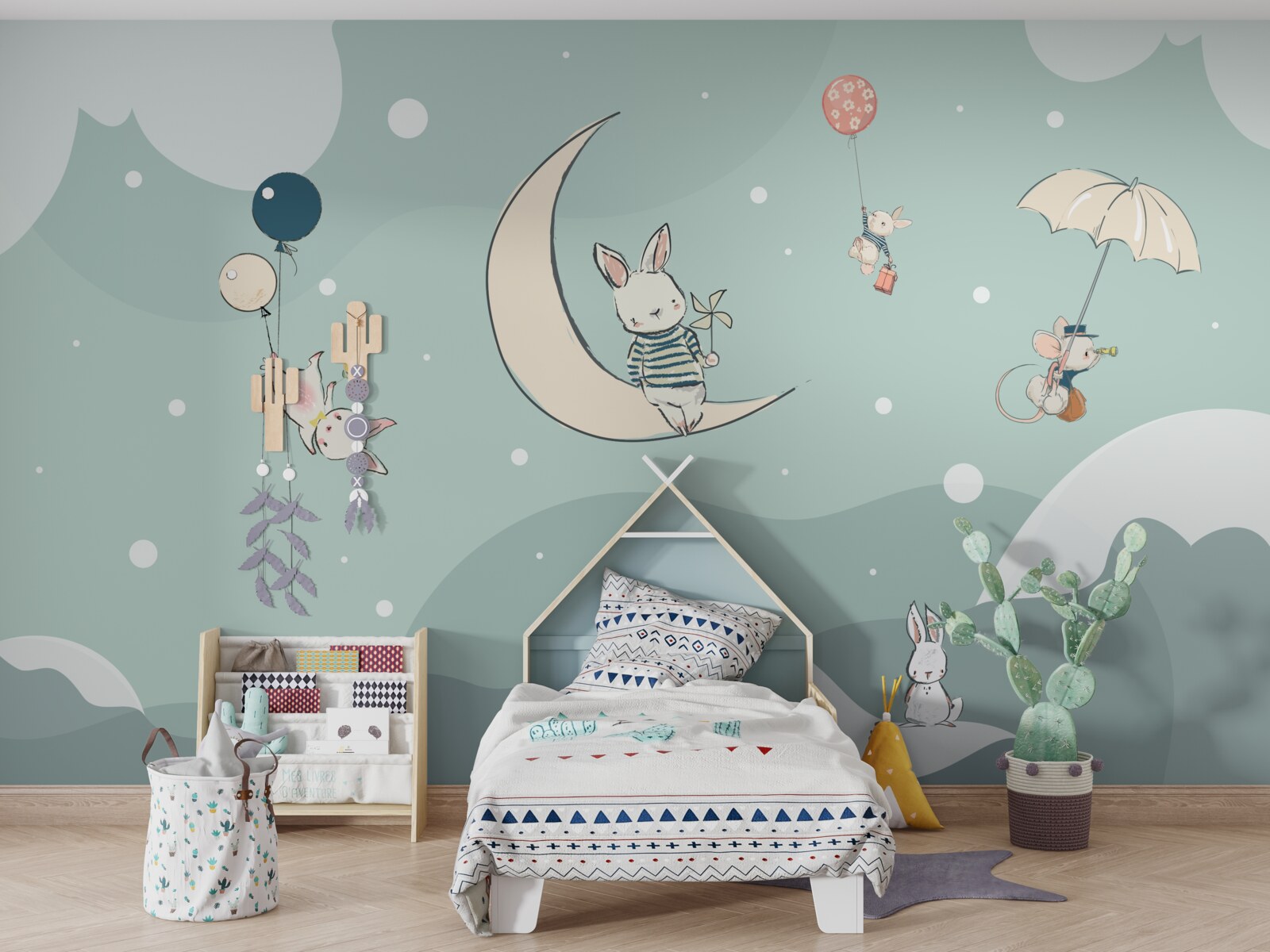 Fotobehang wezens spelen in de onmetelijkheid van de hemel