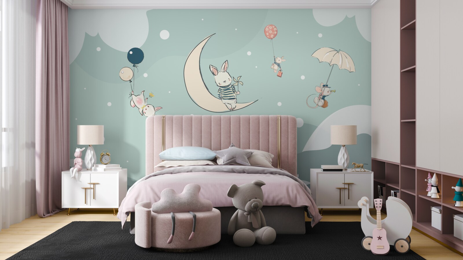 Fotobehang wezens spelen in de onmetelijkheid van de hemel