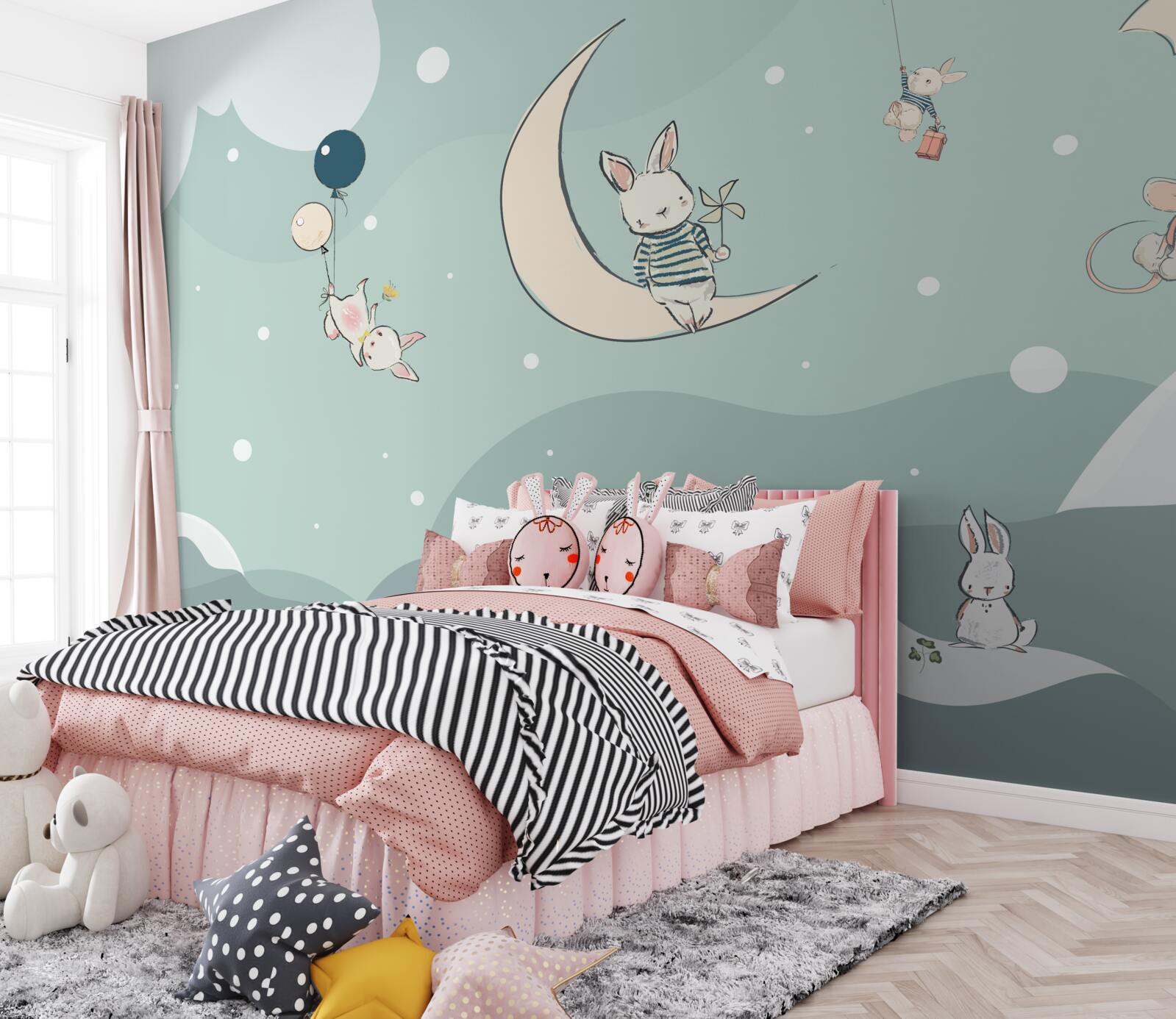 Fotobehang wezens spelen in de onmetelijkheid van de hemel