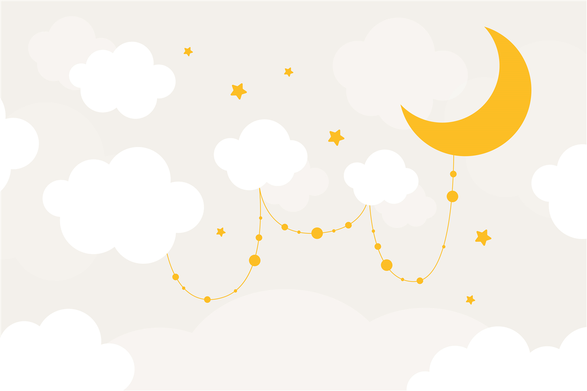 Fotobehang de maan heeft een gouden tint en kleine sterren