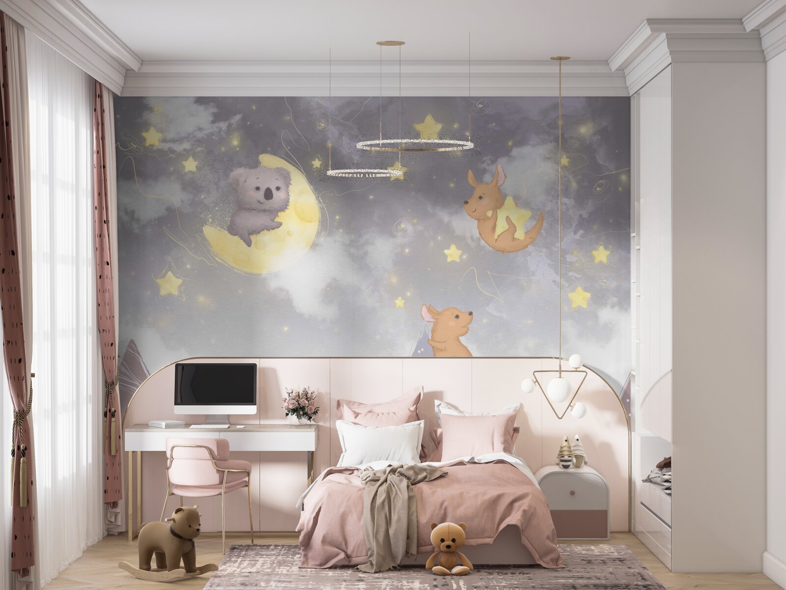 Fotobehang wezens op astrale lichamen en satellieten