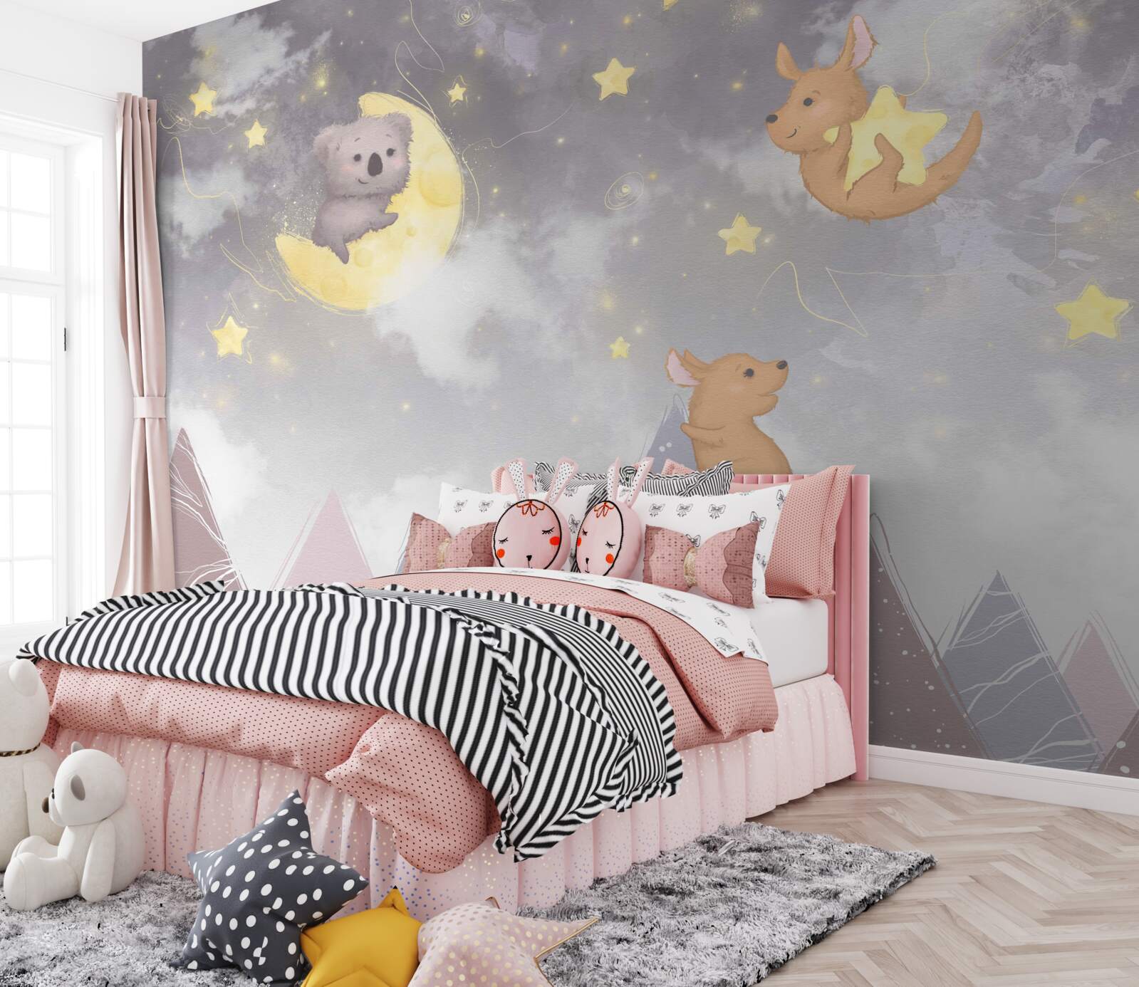 Fotobehang wezens op astrale lichamen en satellieten