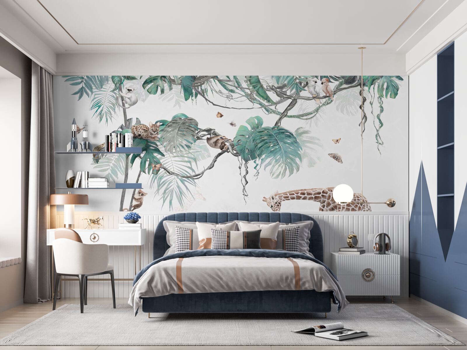 Fotobehang dieren brengen hun vrije tijd door in het bos