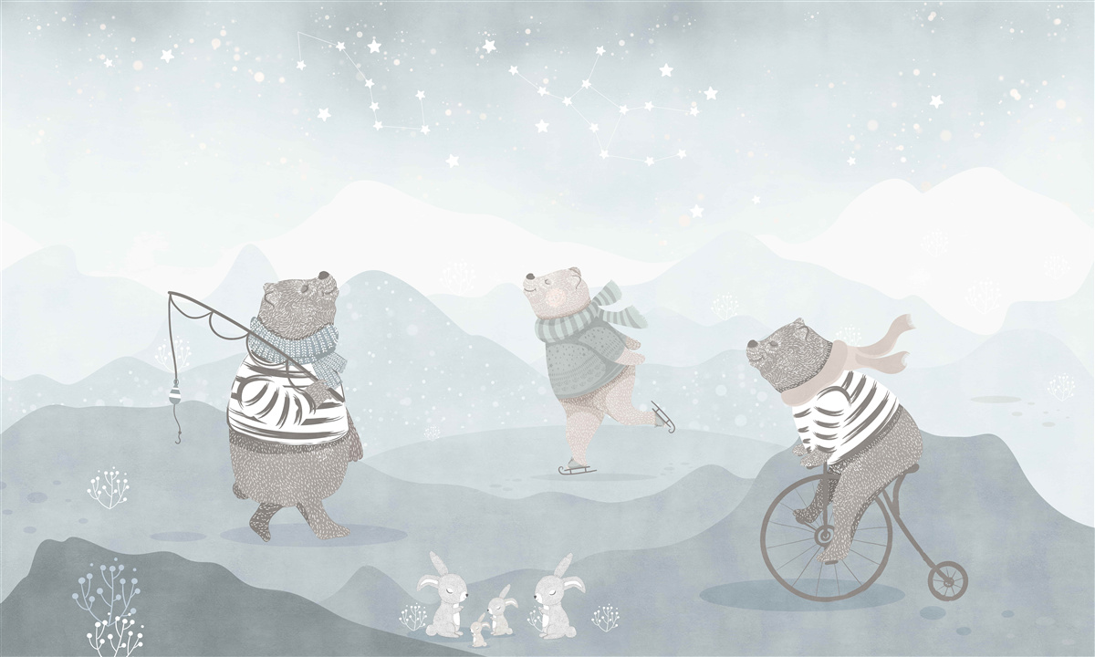 Fotobehang Rustende beren