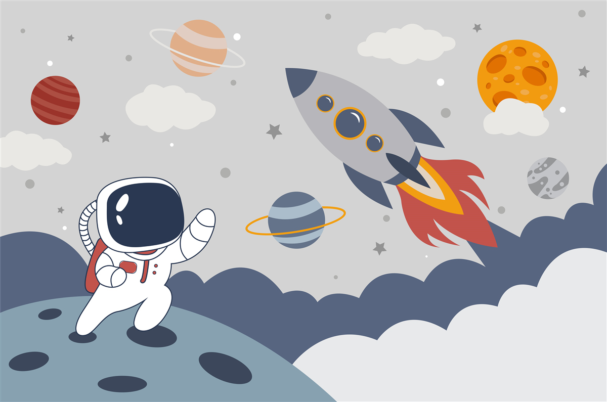 Fotobehang een individu in het universum