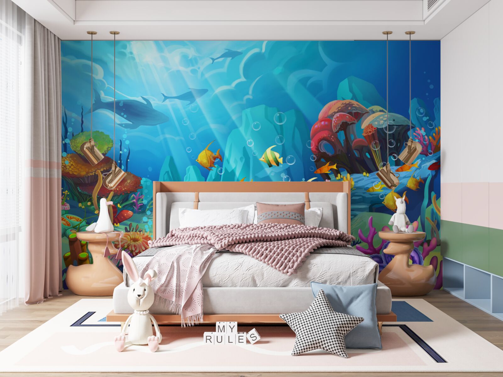 Fotobehang een onderwateruniversum vol kleur