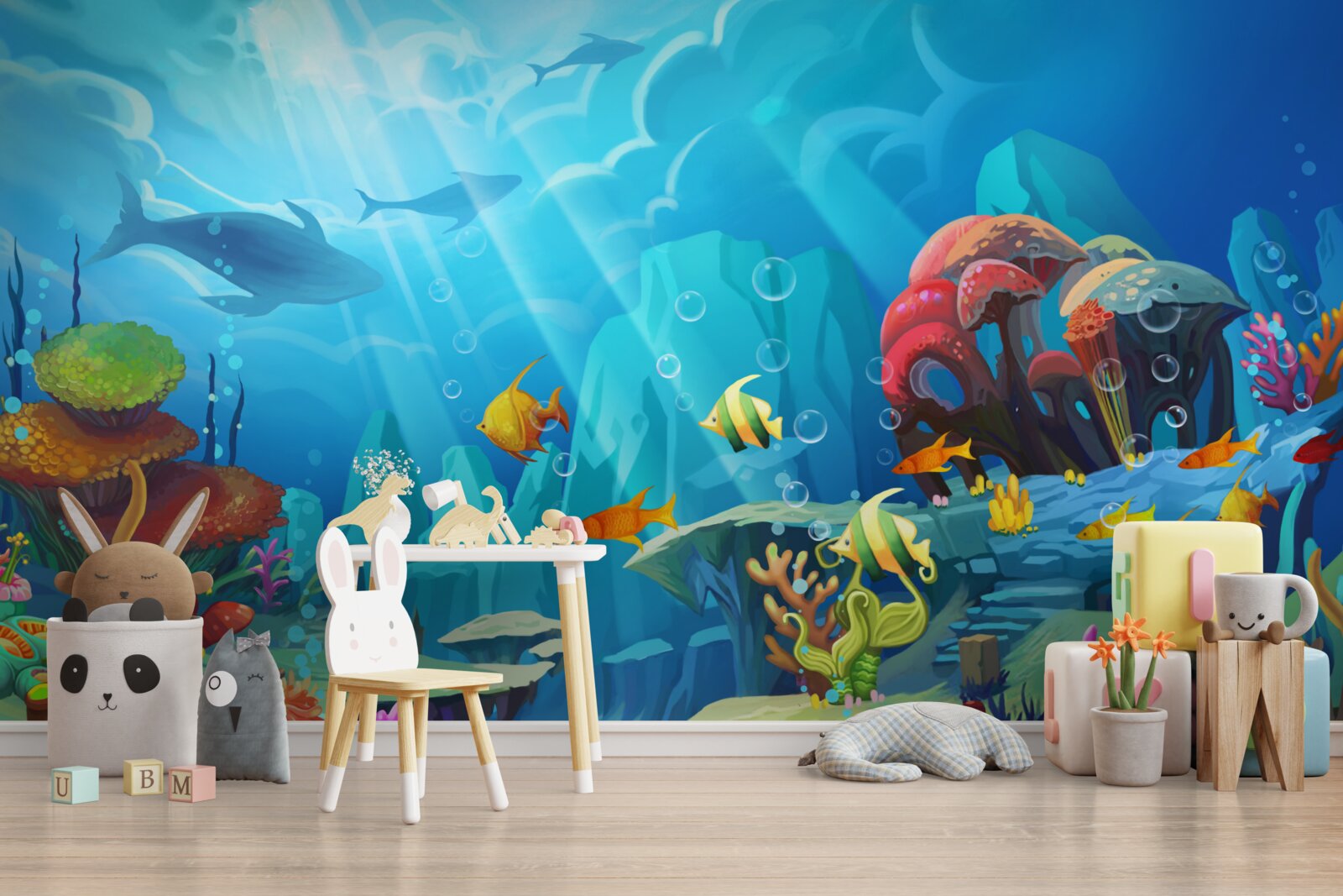 Fotobehang een onderwateruniversum vol kleur