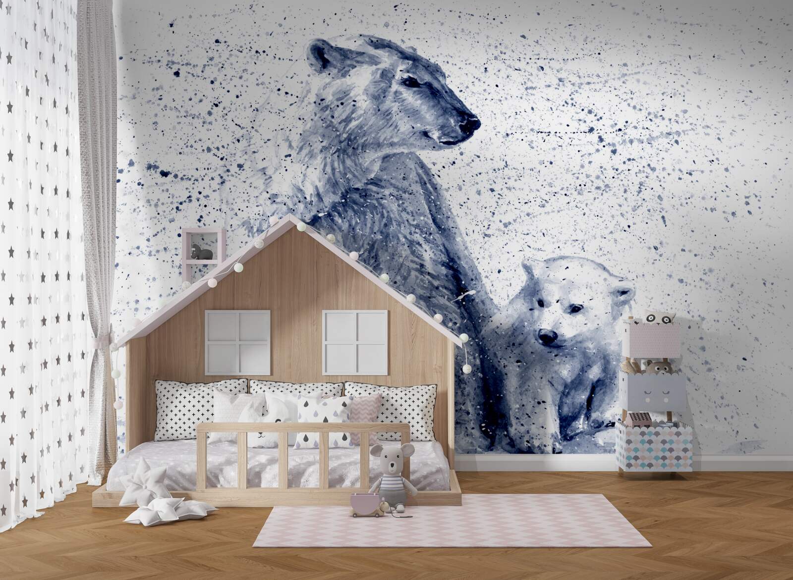 Fotobehang ijsberen: moeder en kind