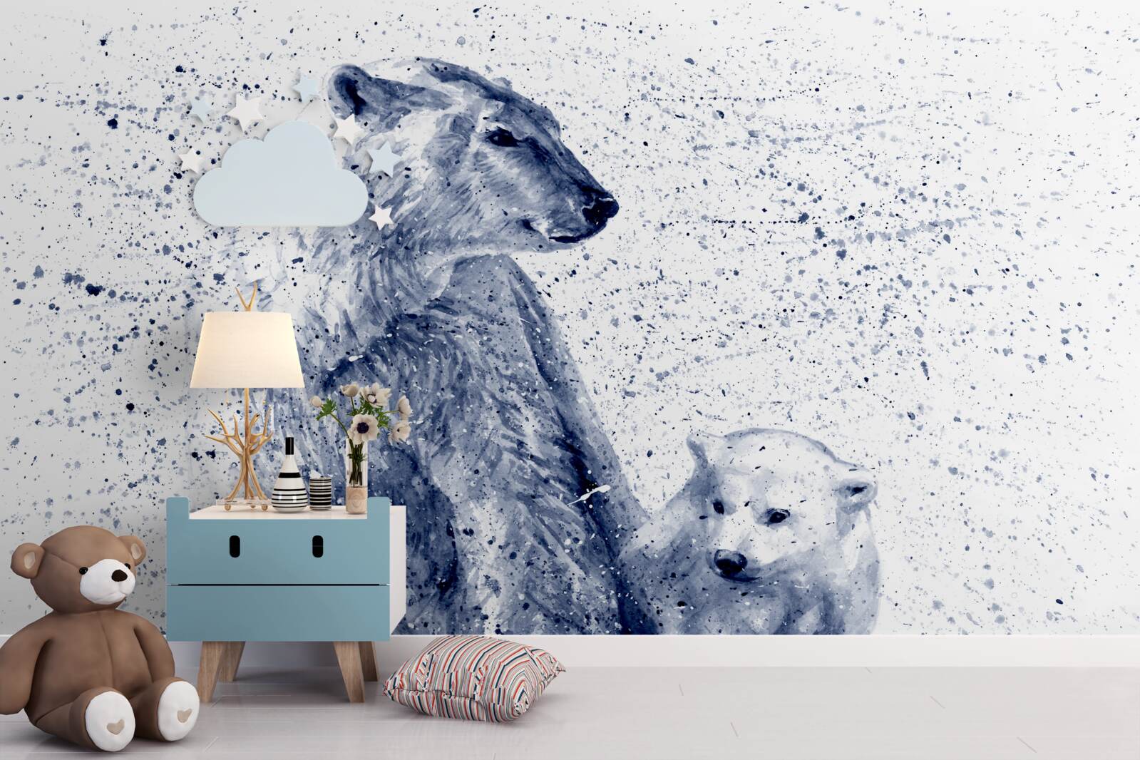 Fotobehang ijsberen: moeder en kind