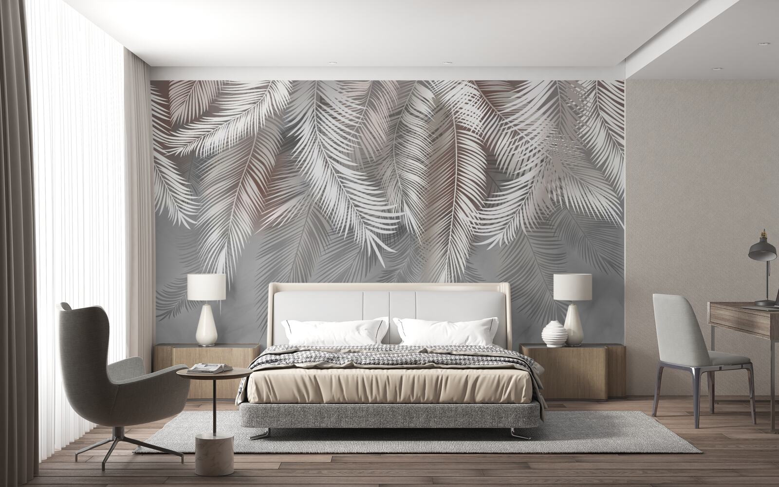 Fotobehang de balk op de achtergrond is grijs