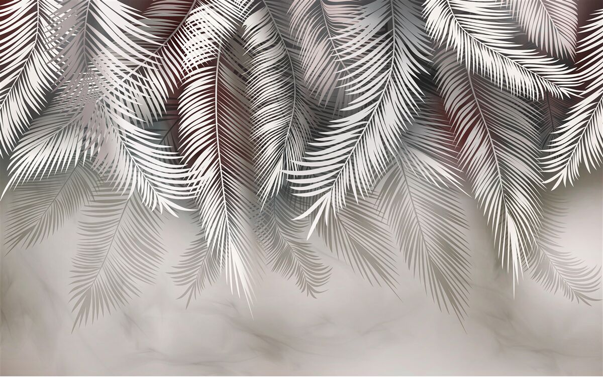 Fotobehang omgekeerde palmbladeren