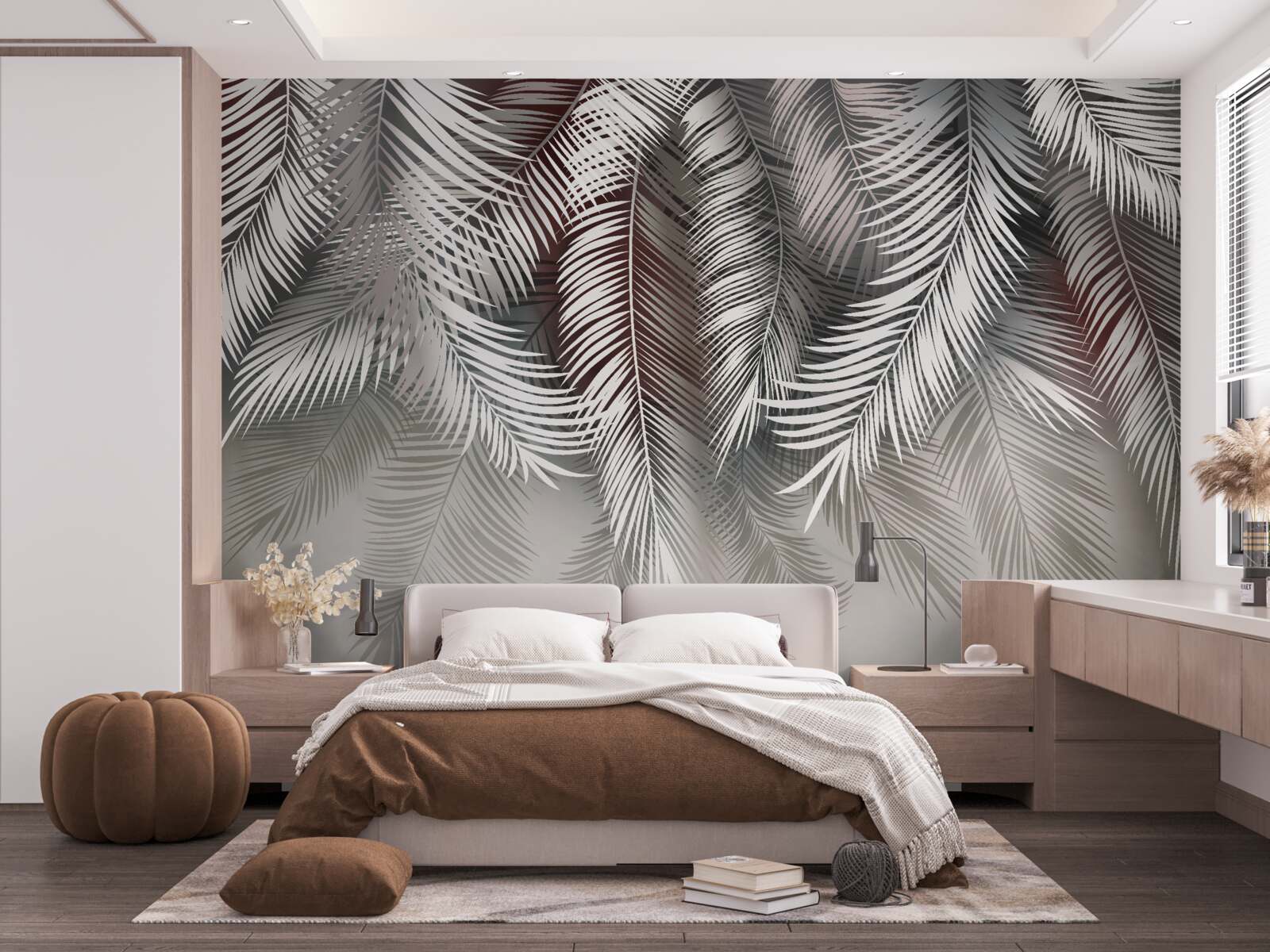 Fotobehang omgekeerde palmbladeren