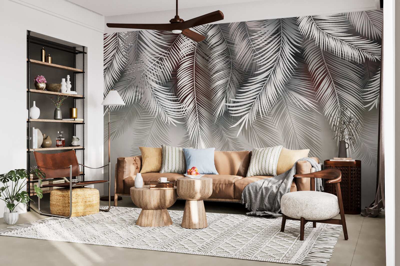 Fotobehang omgekeerde palmbladeren