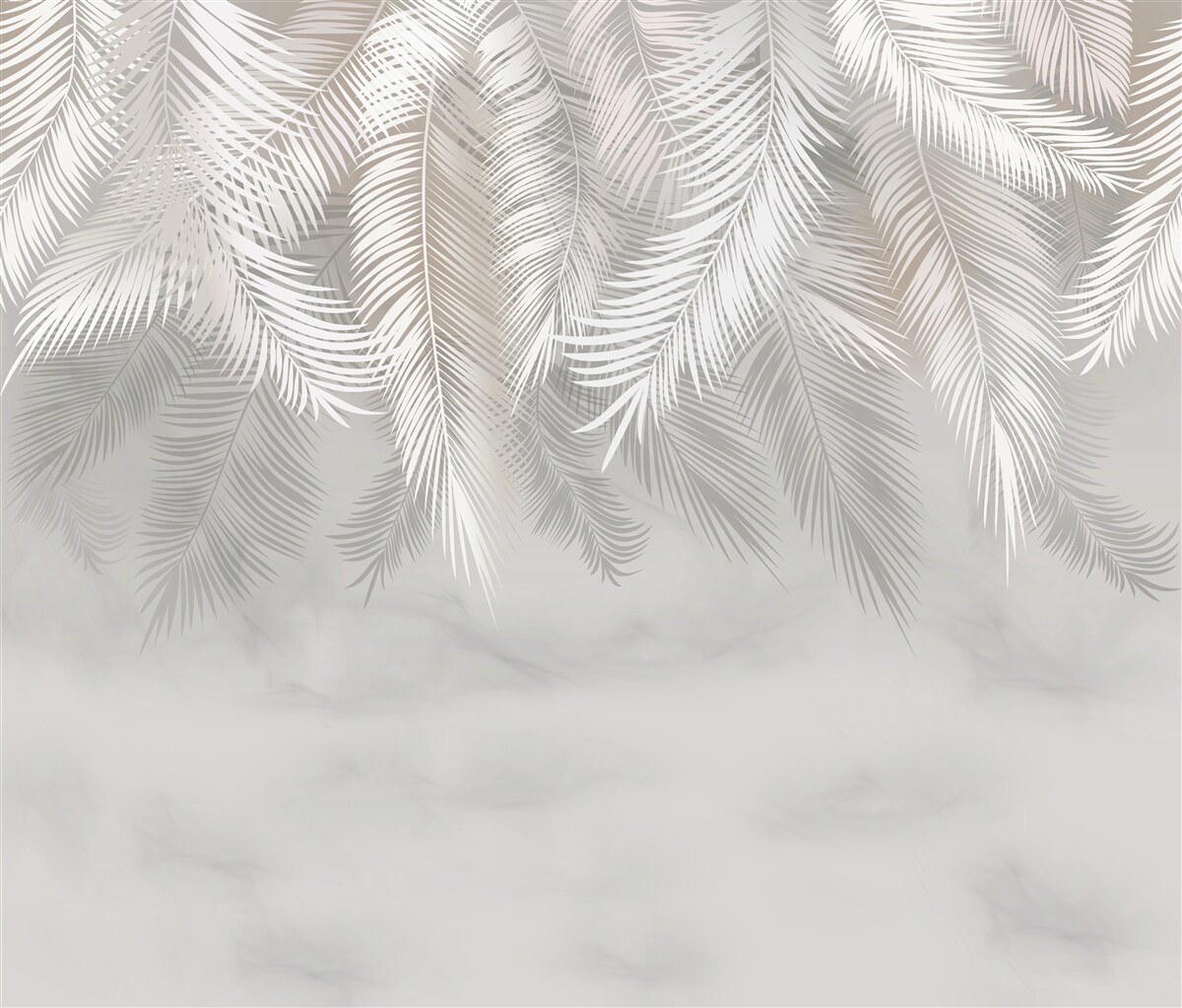 Fotobehang palmbladeren in het donker